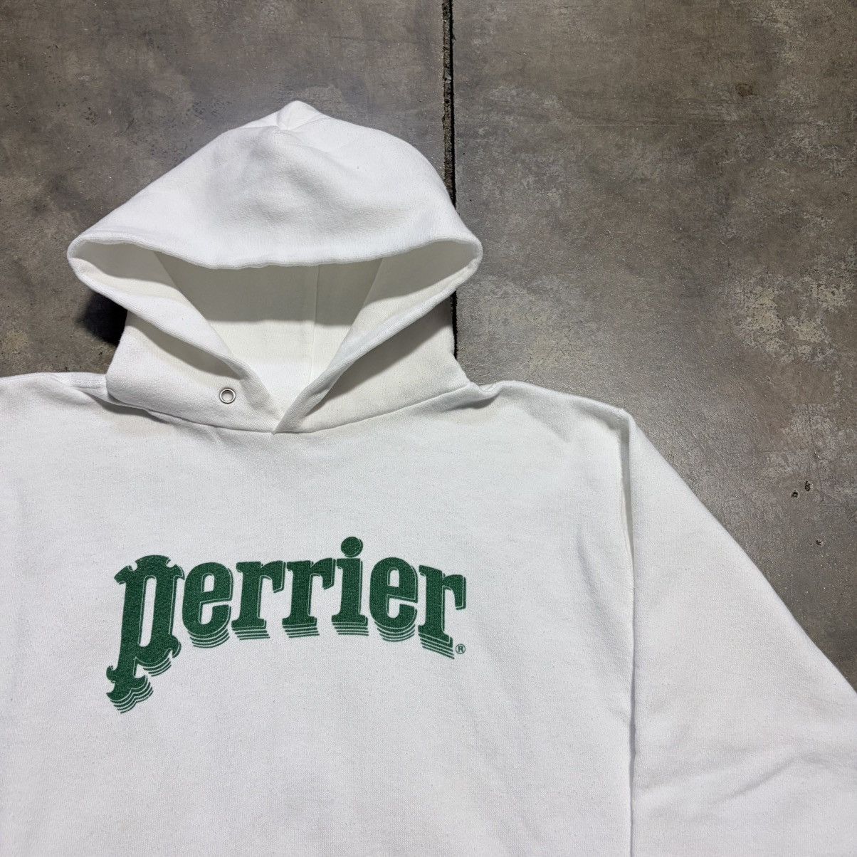 Vintage Vintage 80s Hoodie Sweatshirt Perrier Water Promo French USA Size US M / EU 48-50 / 2 - 10 Thumbnail