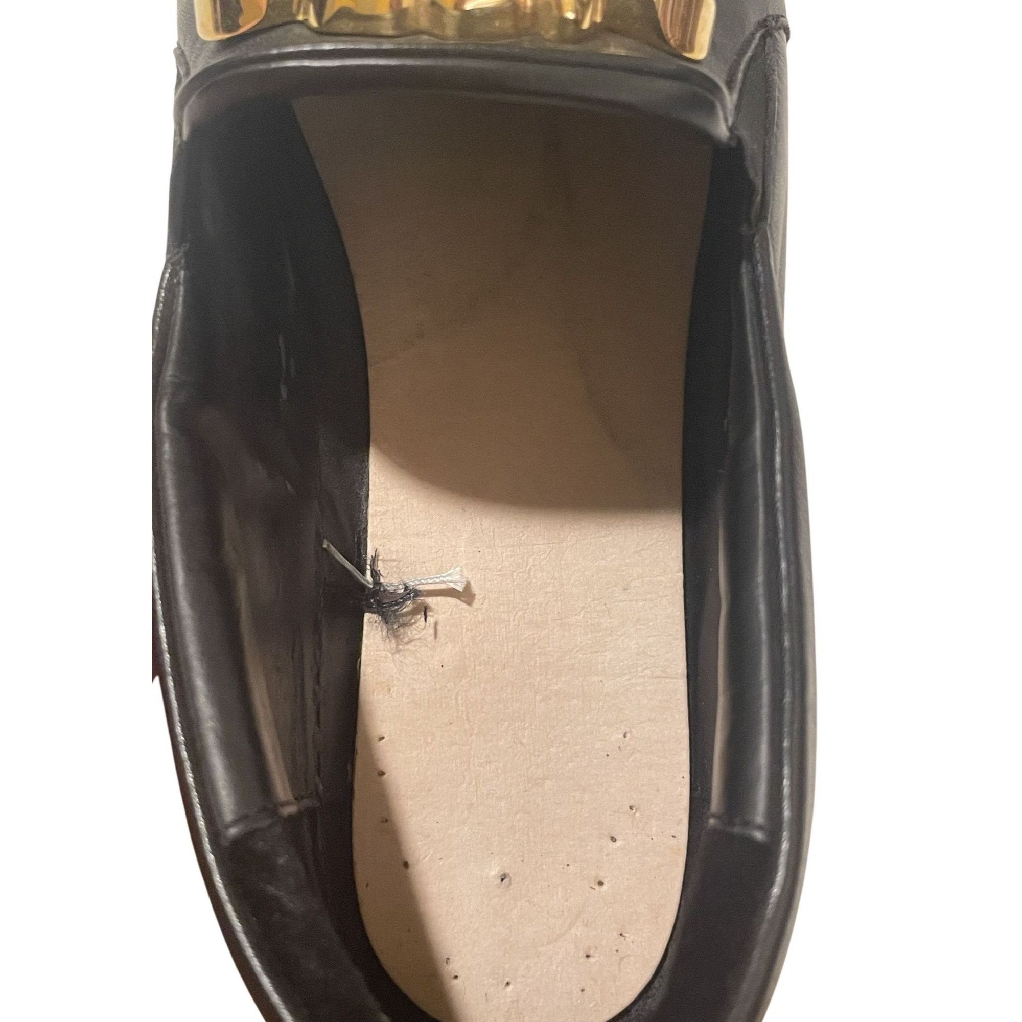 Versace Versace Black Leather Slip-On Sneakers With Gold Medusa Deta Size US 6.5 / EU 39-40 - 7 Thumbnail