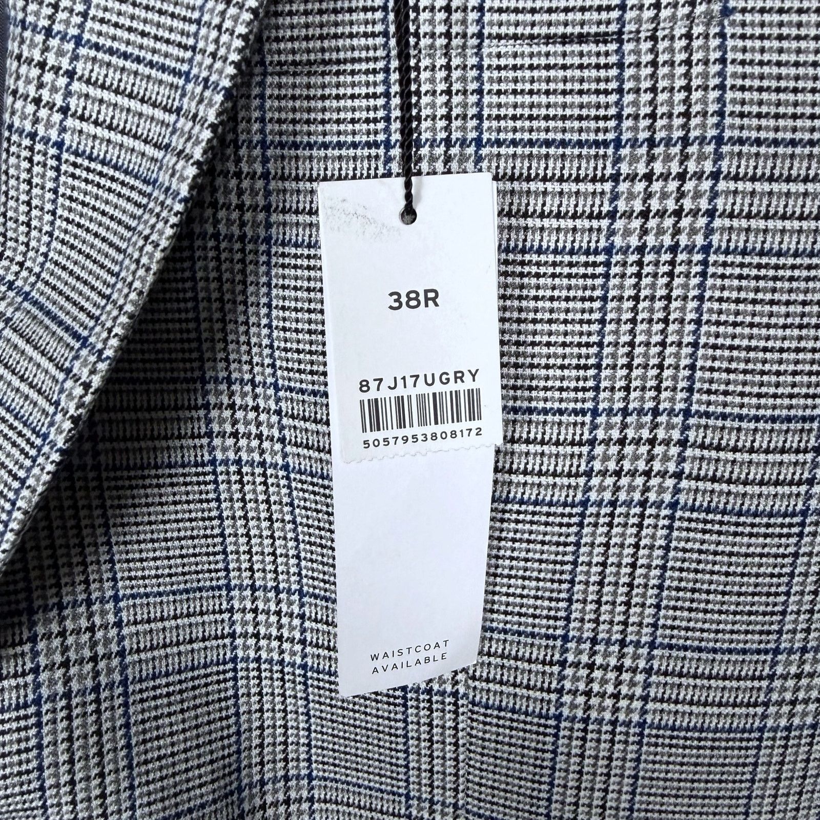 Topman Topman Slim Fit Plaid Blazer 38R Gray Blue NWT Sport Coat Size 38R - 5 Thumbnail