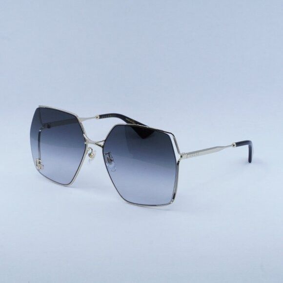 Gucci Gucci GG0817S 006 Sunglasses Gold Geometric Frame, Grey Size ONE SIZE - 1 Thumbnail