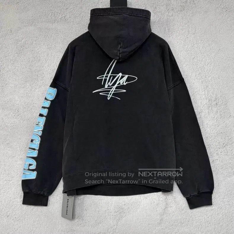 Balenciaga Balenciaga Vintage Washed Black Hoodie with Celebrity Post Size US S / EU 44-46 / 1 - 2 Thumbnail