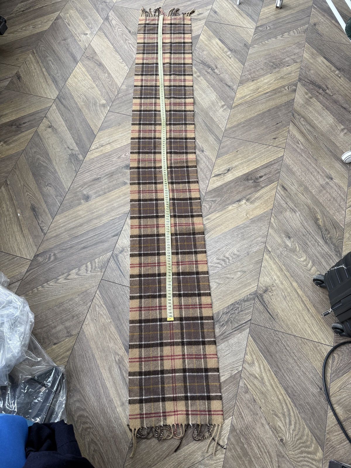 Barbour Vintage Barbour Lambswool Tartan Scarf Beige Brown Plaid Size ONE SIZE - 5 Thumbnail