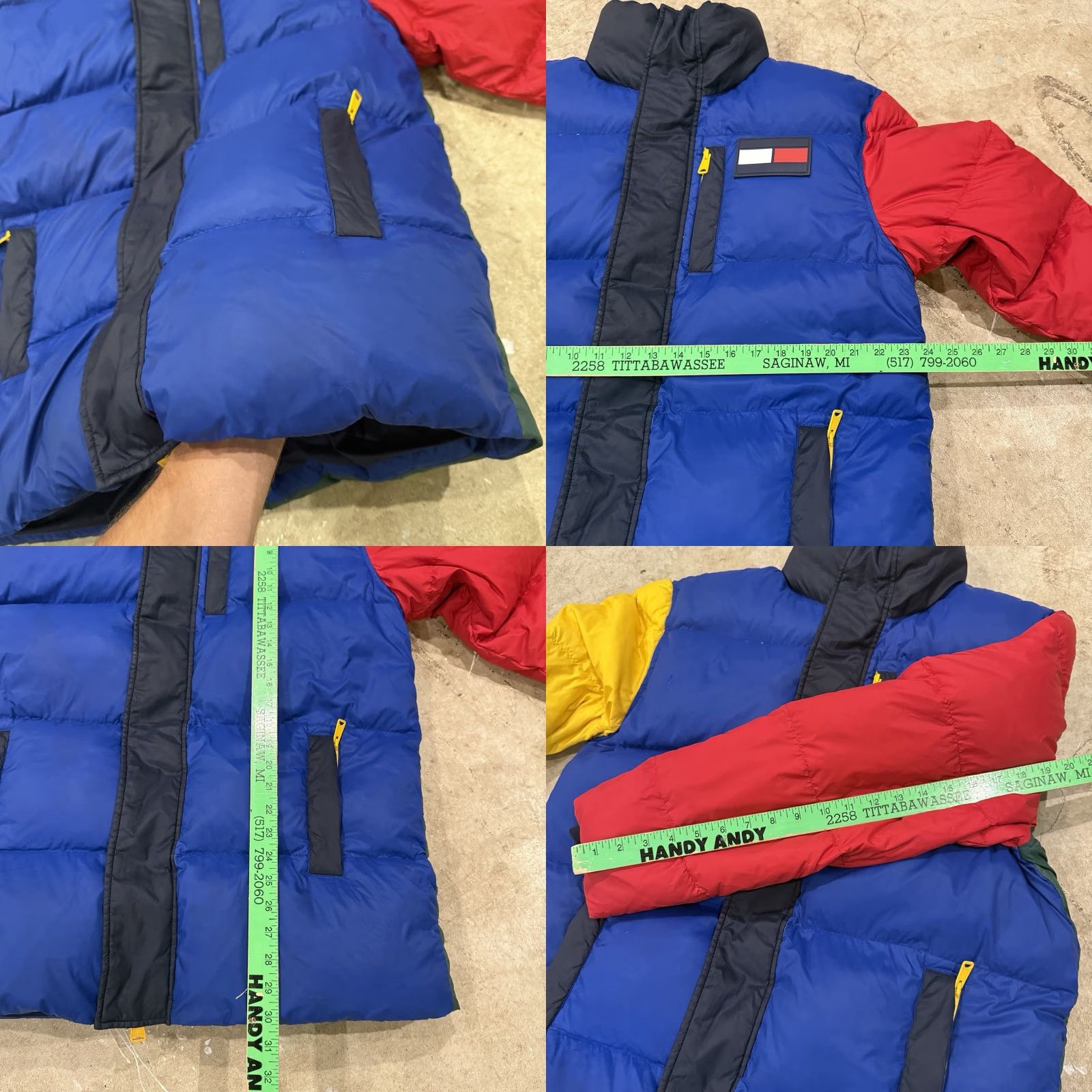 Tommy Hilfiger Tommy Hilfiger Puffer Reversible Jacket Down Feather Mens M Multi Flaws Size US M / EU 48-50 / 2 - 9 Thumbnail