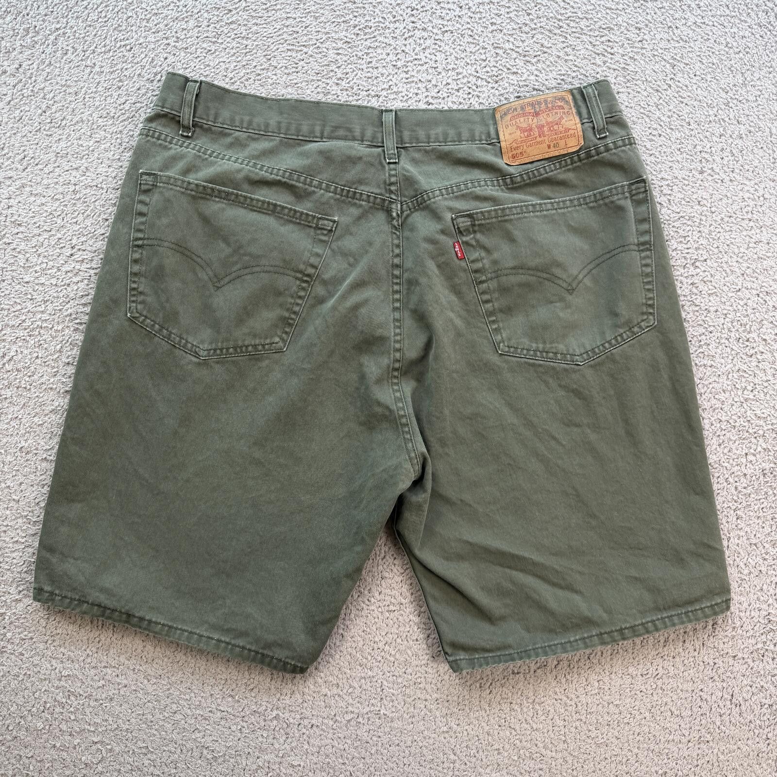 Levi's Levi’s 505 Olive Green Denim Shorts Mens W40 Baggy Skater Size US 40 / EU 56 - 2 Thumbnail
