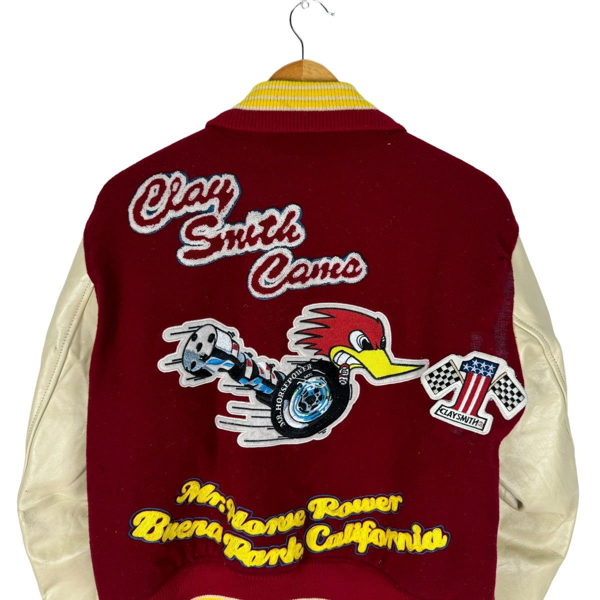 Sports Specialties ☀️CLAYSMITH MOONEYES FW2006 COWHIDE LEATHER VARSITY JACKET Size US L / EU 52-54 / 3 - 8 Thumbnail