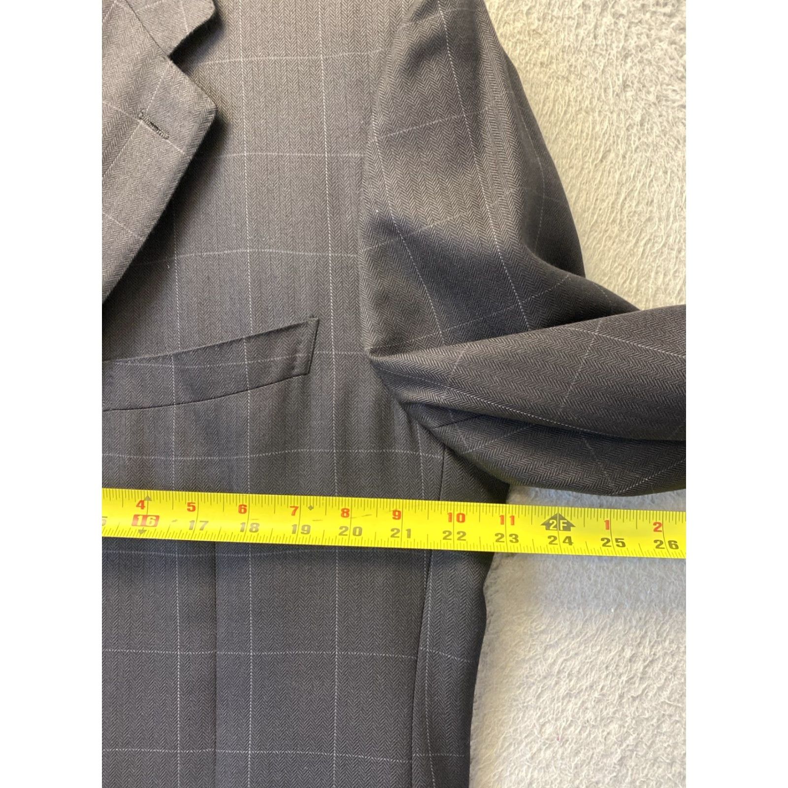 Canali VINTAGE Canali Men's Blazer Jacket Silk Blend 3-Button Black Windowpane Size 46 R Formal Italian Fashion Size 46R - 4 Thumbnail