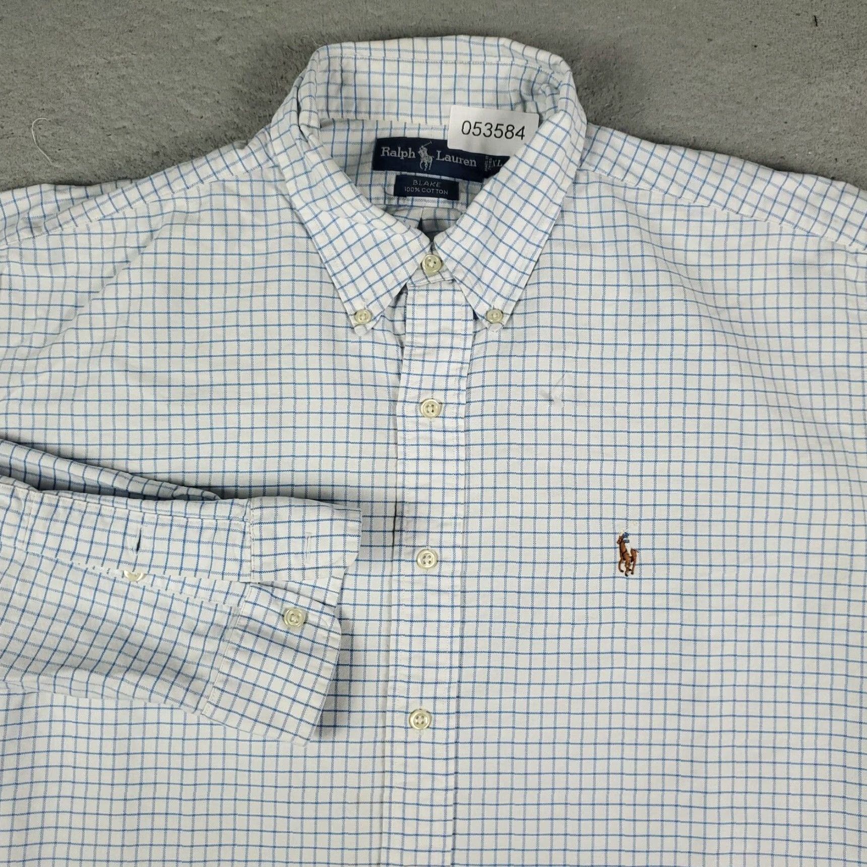 Ralph Lauren Ralph Lauren Shirt Mens XL Blue White Check Pony Casual Button-Up Long Sleeve Shirt Size US XL / EU 56 / 4 - 2 Thumbnail