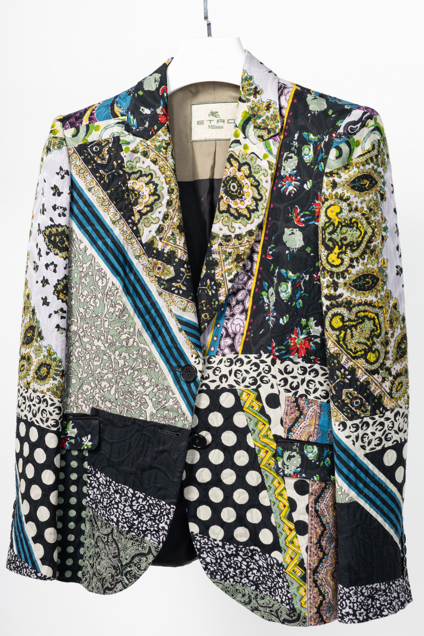 Etro Etro Multicolour Mixed-Print Textured Cotton Blazer Size M / US 6-8 / IT 42-44 - 3 Thumbnail