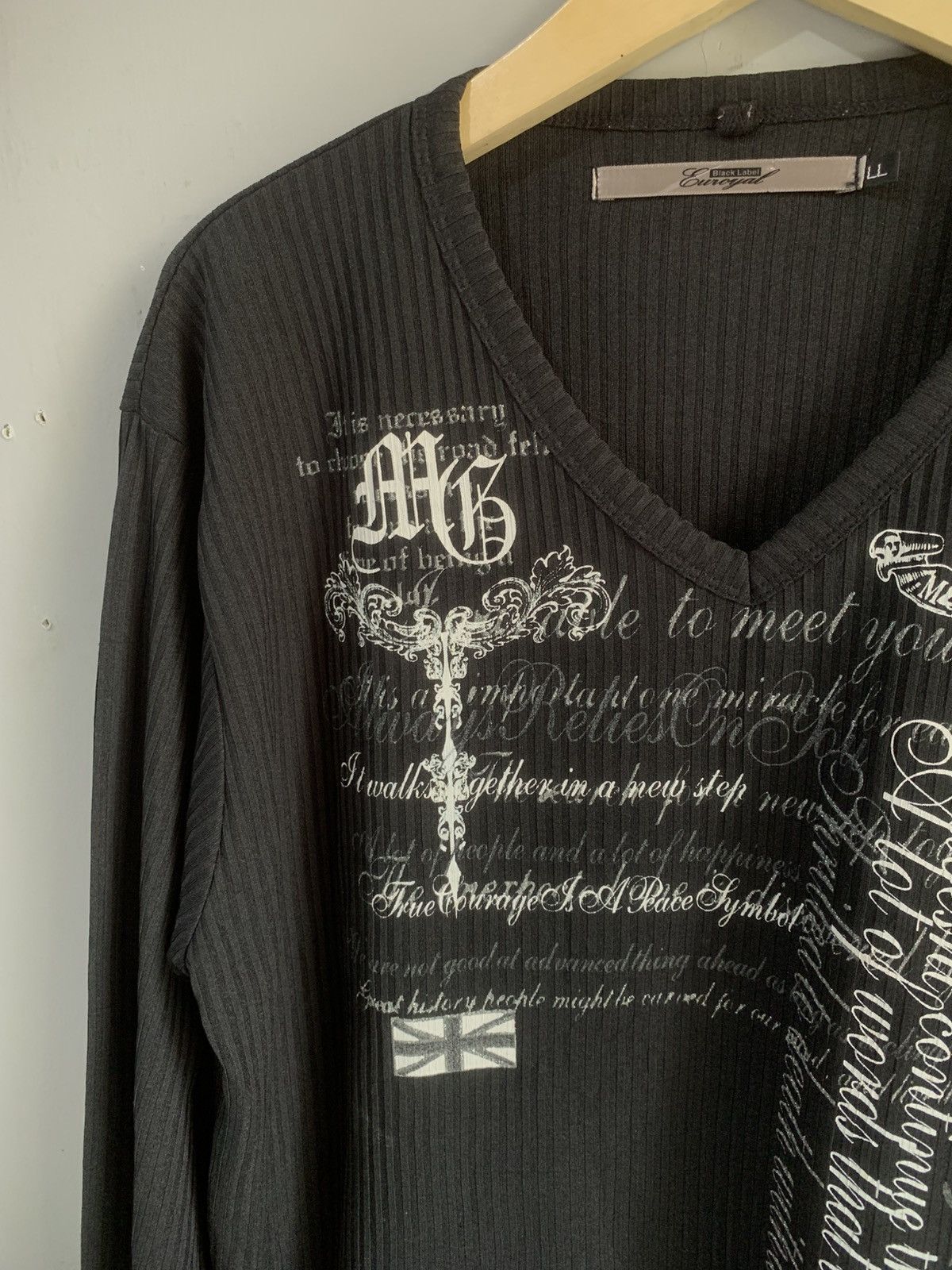 Japanese Brand Japanese Euroyal Poem Longsleeve Silk Tee Size US L / EU 52-54 / 3 - 5 Thumbnail