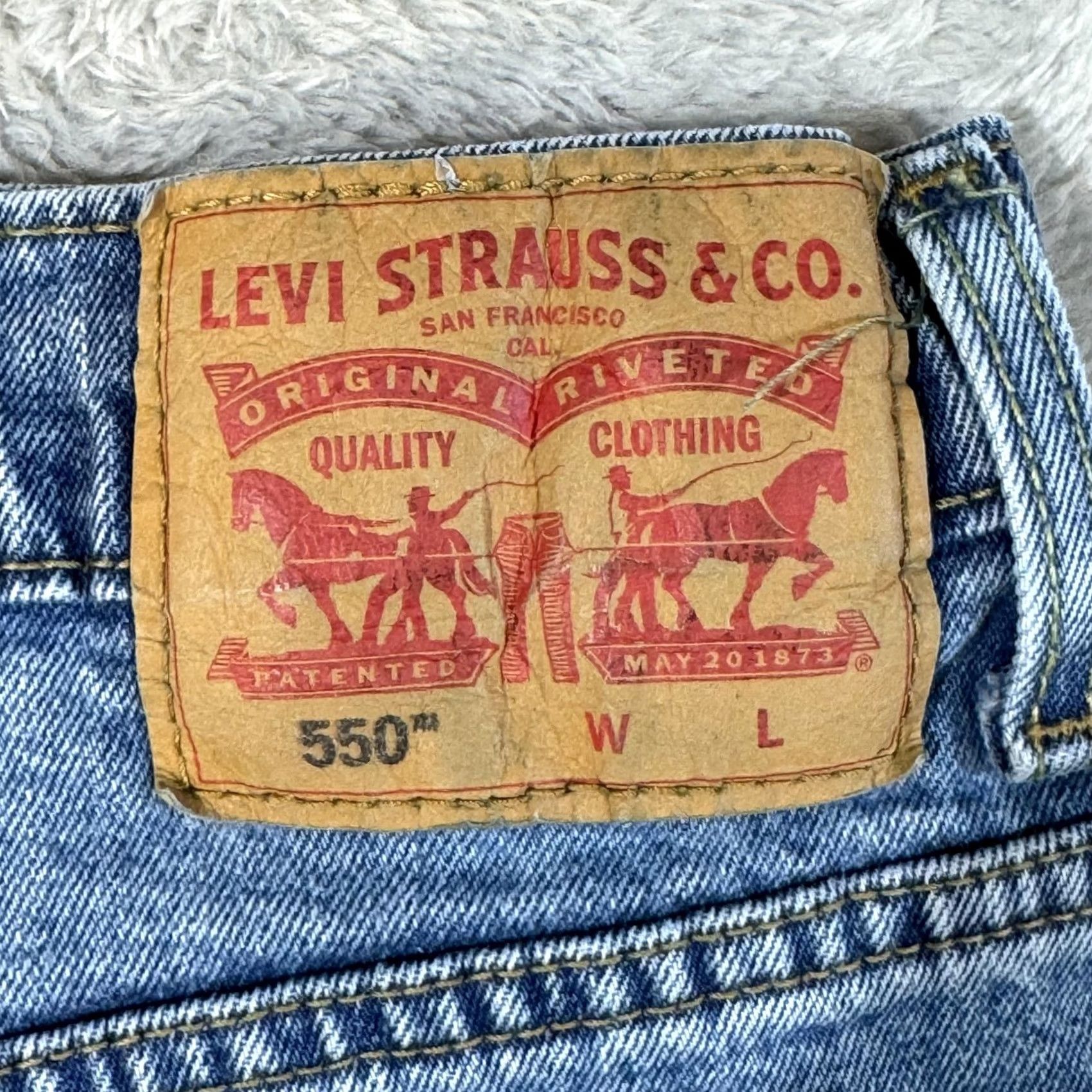 Levi's VINTAGE Levis 550 Jeans Mens 44x32 Blue Relaxed Fit Denim Tapered Leg Levis USA Logo 5-Pocket Mens Jeans Size US 44 / EU 60 - 6 Thumbnail