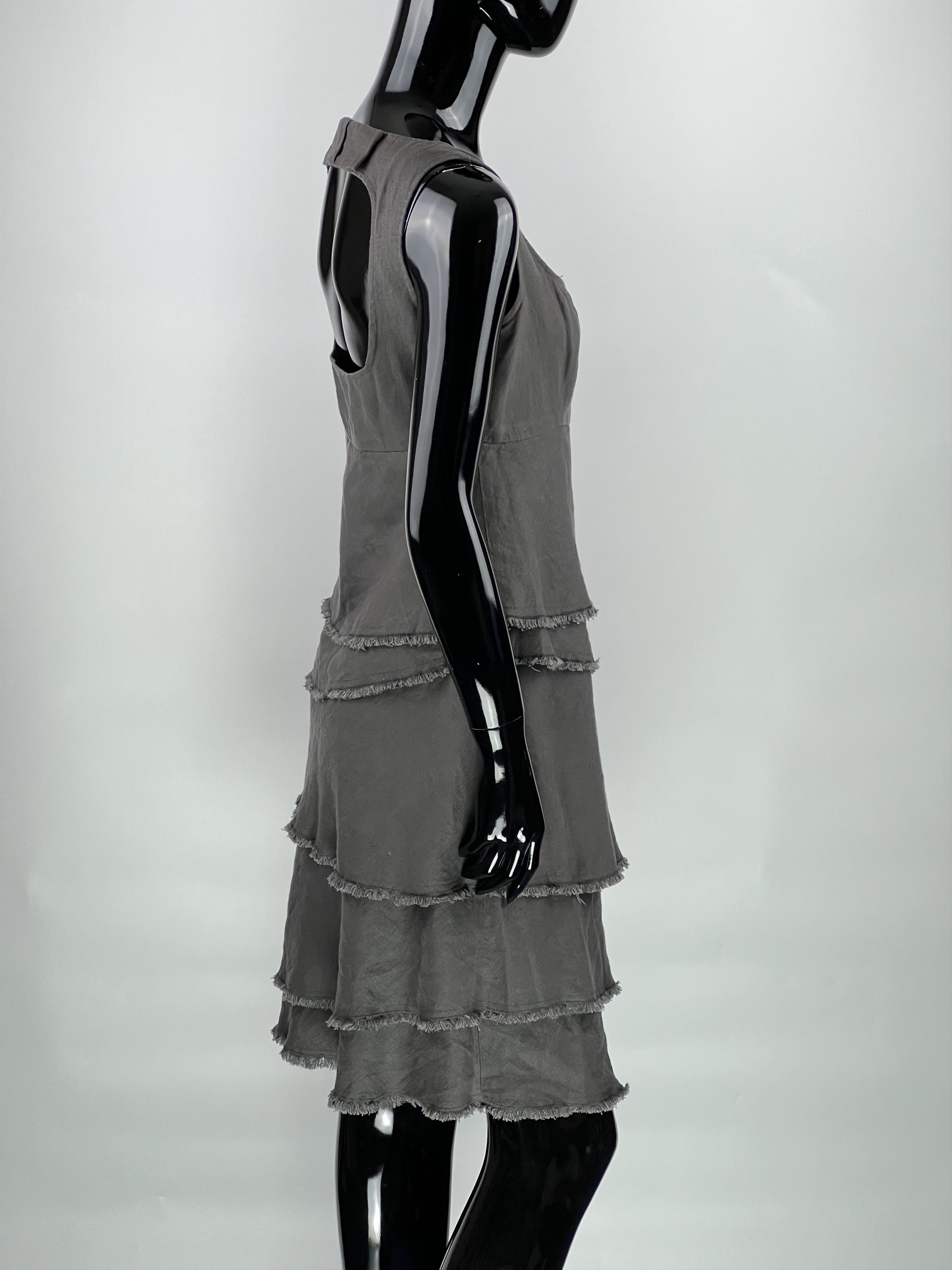 Adolfo Dominguez Adolfo Dominguez Gray Linen Sleeveless Midi Dress Size 36 Size S / US 4 / IT 40 - 2 Thumbnail