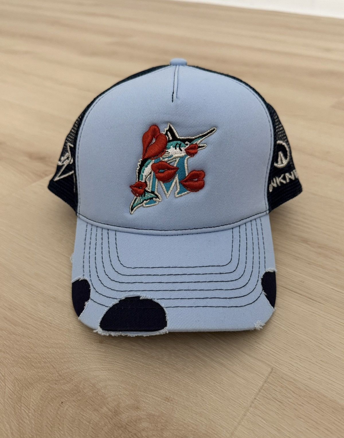LaRopa LaRopa x UNKNWN Miami Marlins Exclusive Trucker Hat Blue Size ONE SIZE - 6 Thumbnail