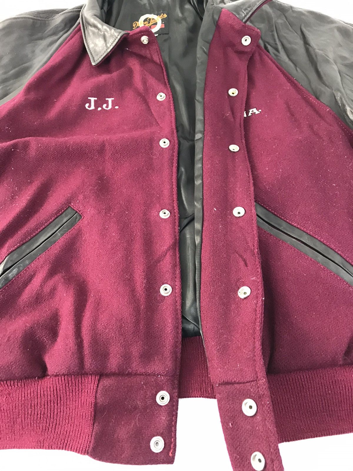 Vintage Dehen Indianna Varsity Jacket Leather Sleeve Wool Inner Size US XL / EU 56 / 4 - 4 Thumbnail