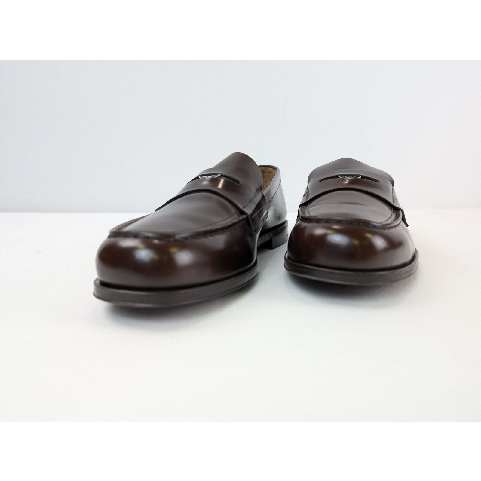 Prada o1rshd1 Brushed Leather Loafers Boots in Bruciato Size US 11.5 / EU 44-45 - 7 Thumbnail