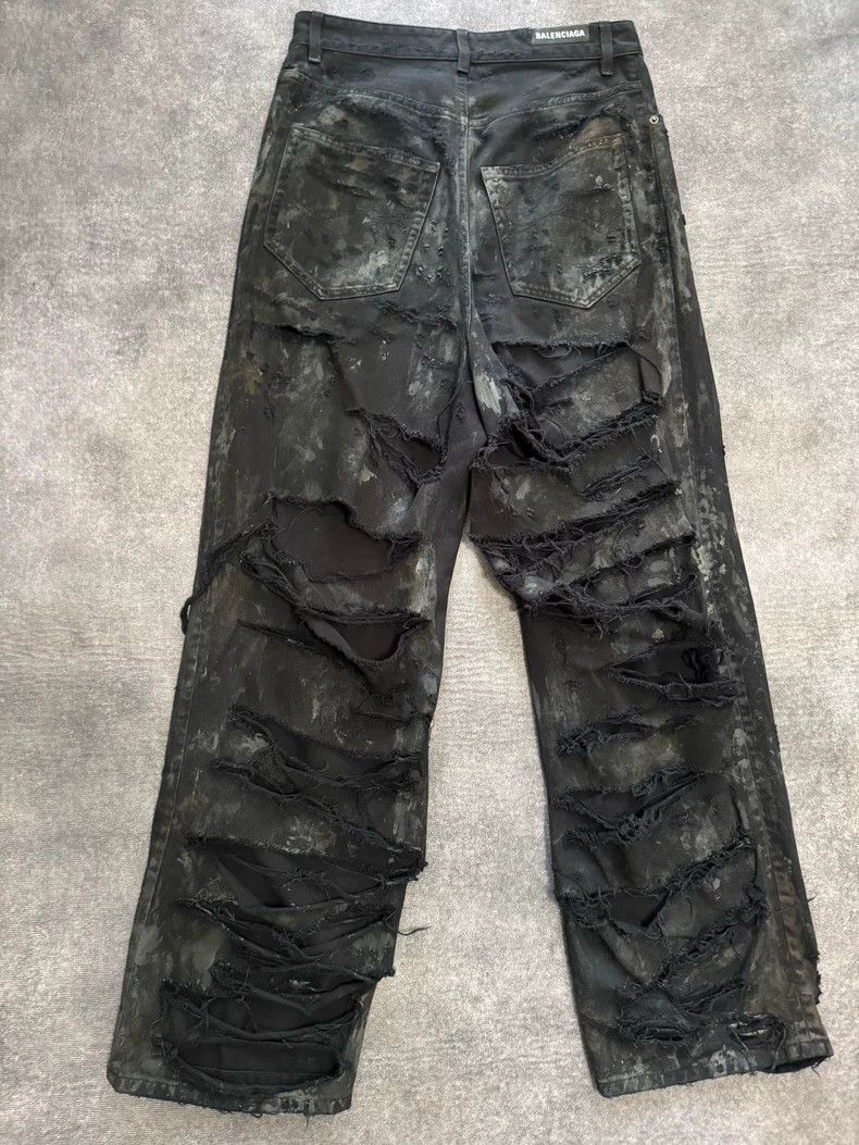 Balenciaga size XS Dirty sludge stains and tears jeans.