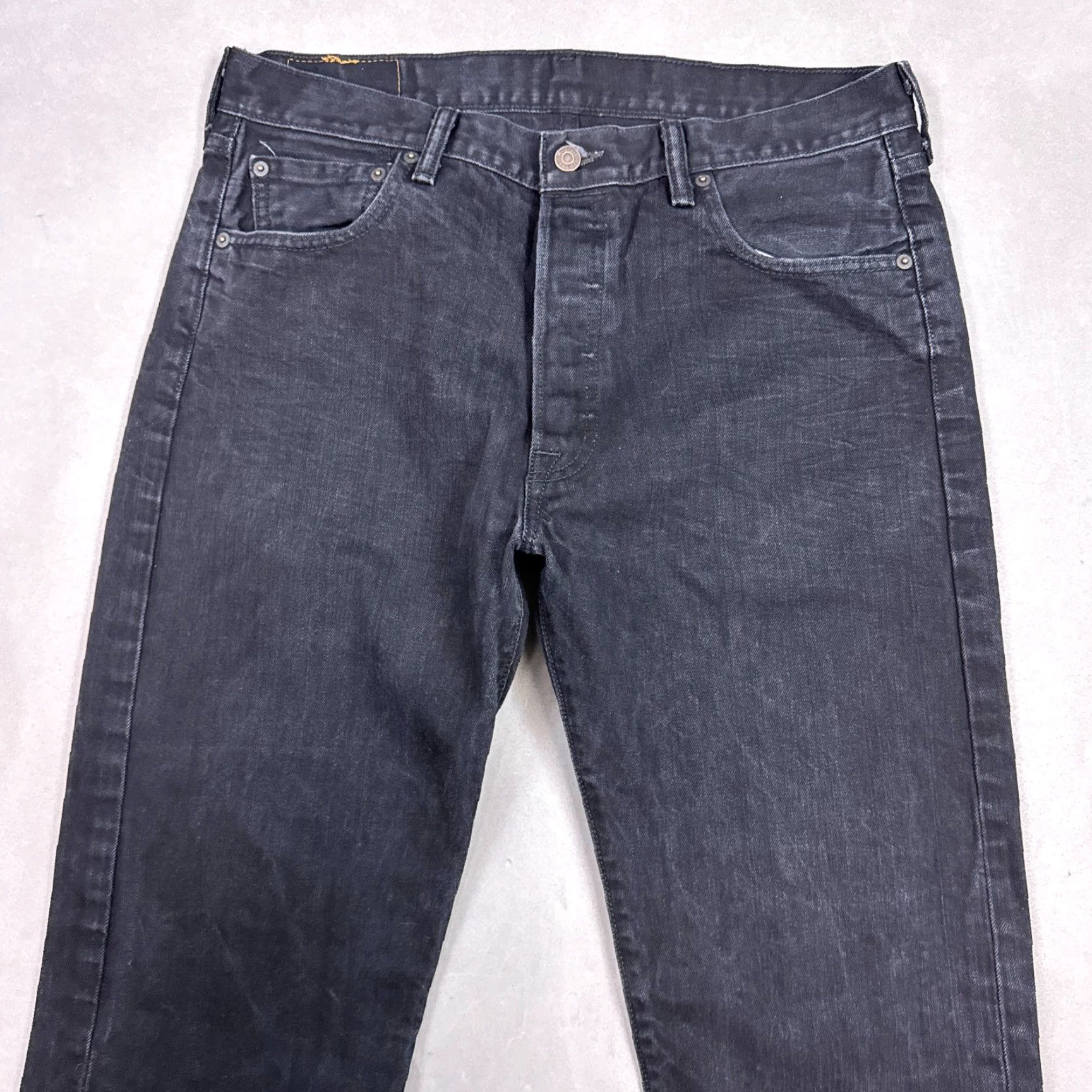 Levi's Levi's 501 Jeans Mens 36x34 Black Denim Button Fly Straight Work Chore Classic 5-Pocket Denim Pants Mens Size US 36 / EU 52 - 3 Thumbnail