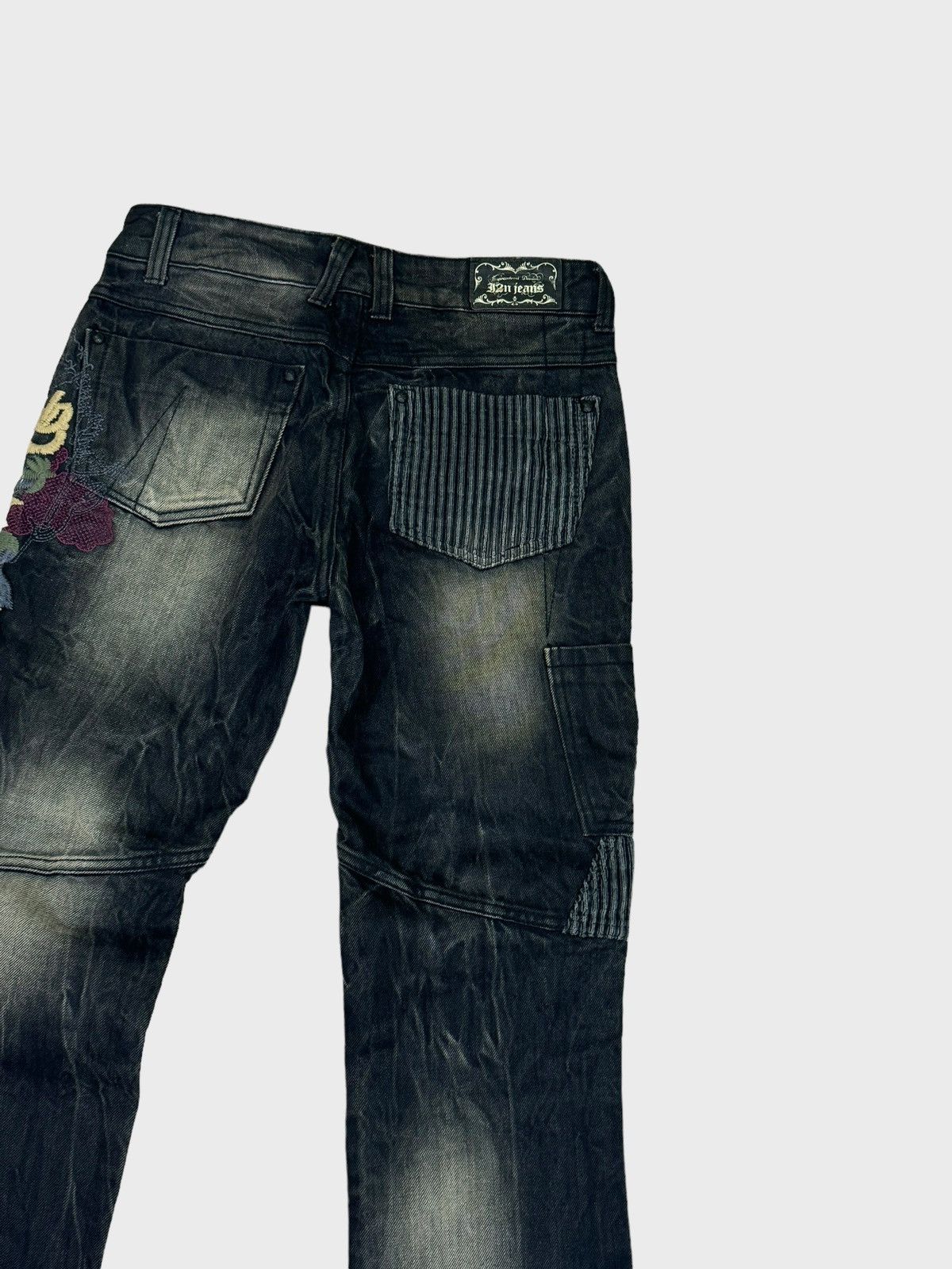 If Six Was Nine i2N Jeans Floral Motive Embroidered Acid Wash Denim Size US 28 / EU 44 - 11 Thumbnail