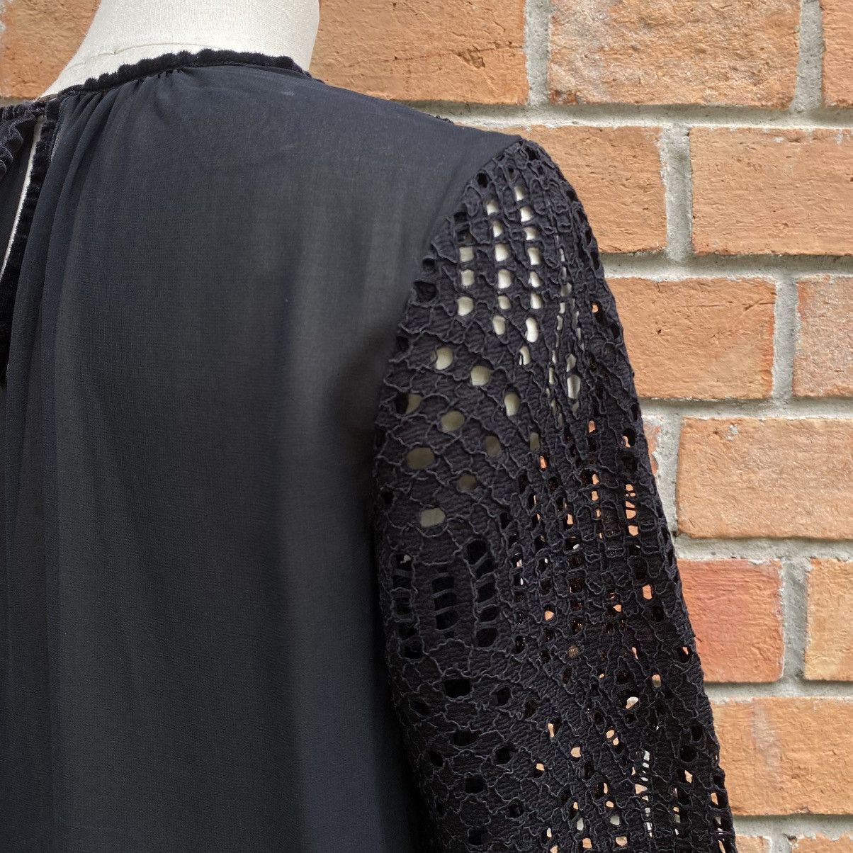 Just Cavalli Just Cavalli Black Chiffon Blouse with Knit Sleeves Size M / US 6-8 / IT 42-44 - 17 Thumbnail