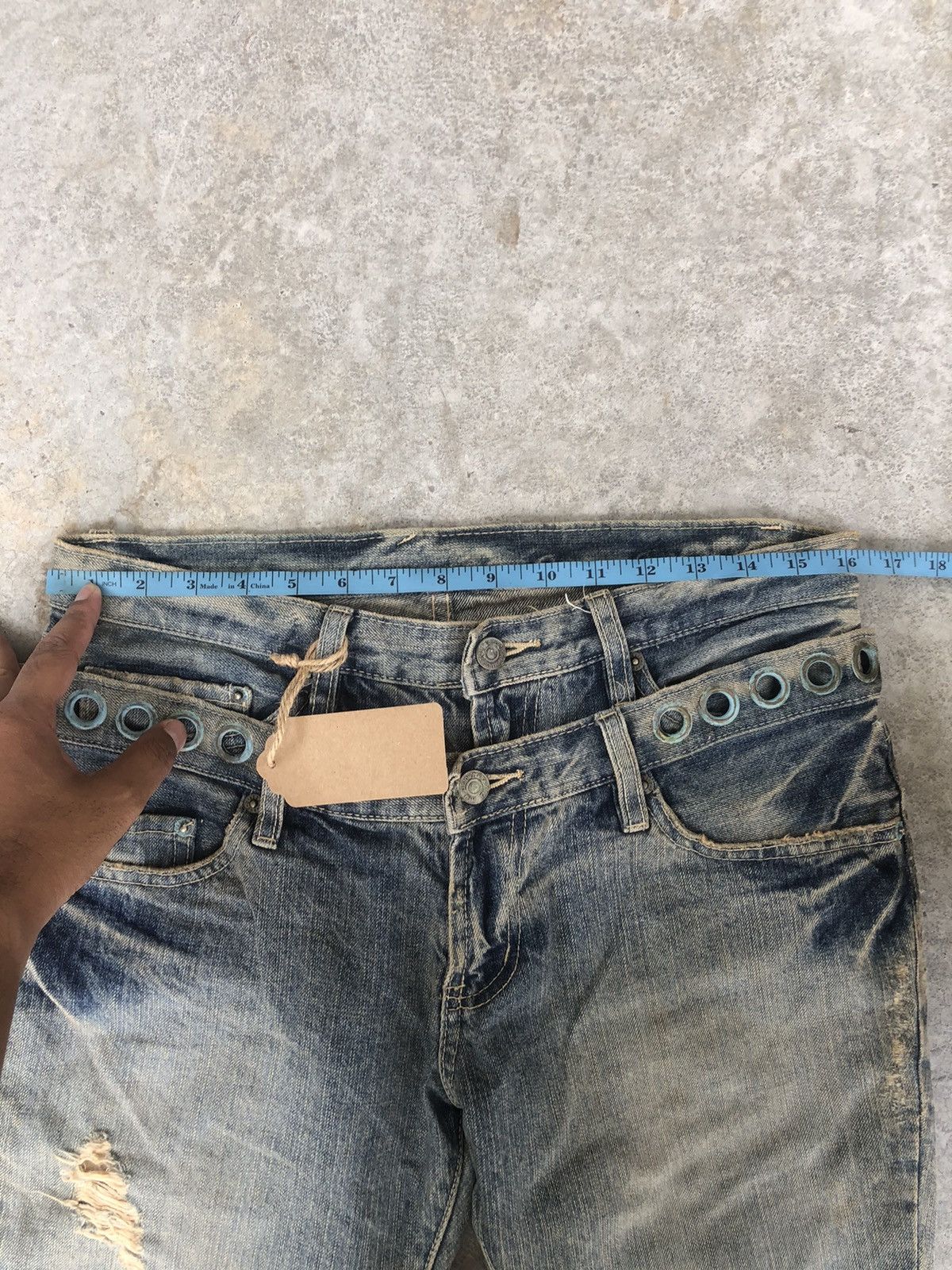 PPFM PPFM Double Waist Distressed Jeans Size US 32 / EU 48 - 23 Thumbnail