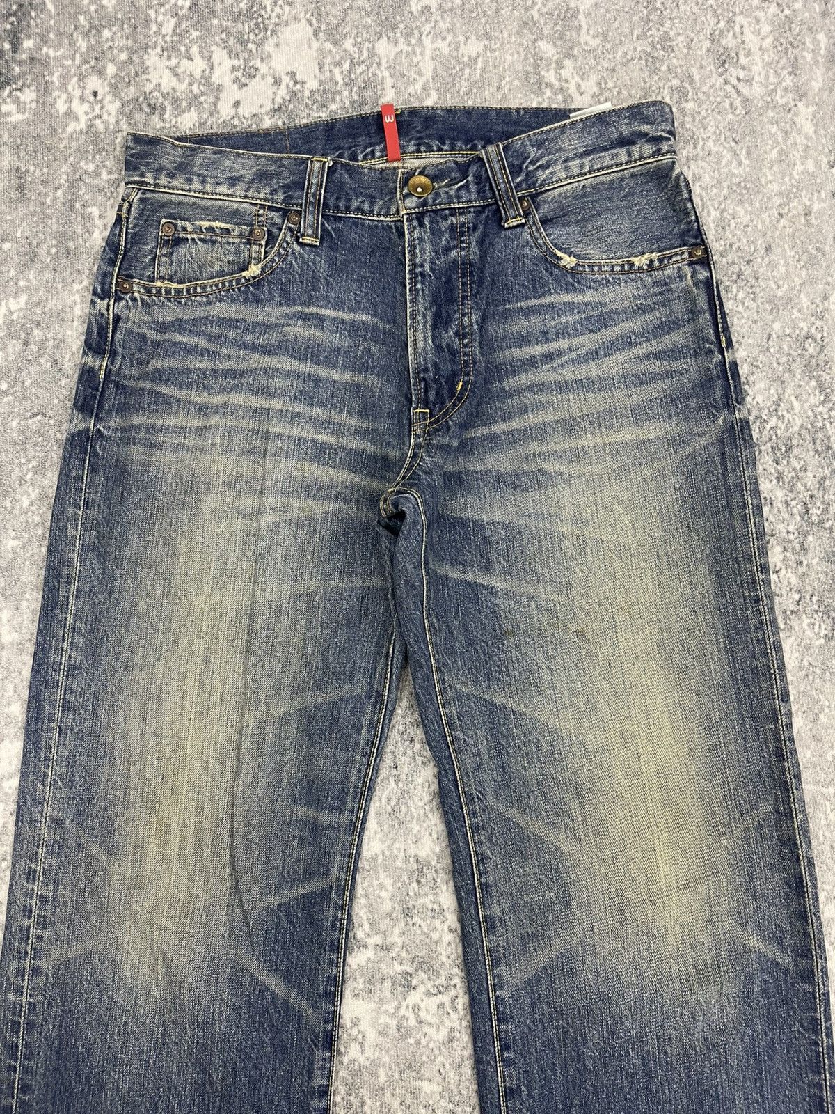 Uniqlo Vtg Uniqlo UJ S004 Loose Fit Straight Blue Washed Denim s5 Size US 31 - 3 Thumbnail