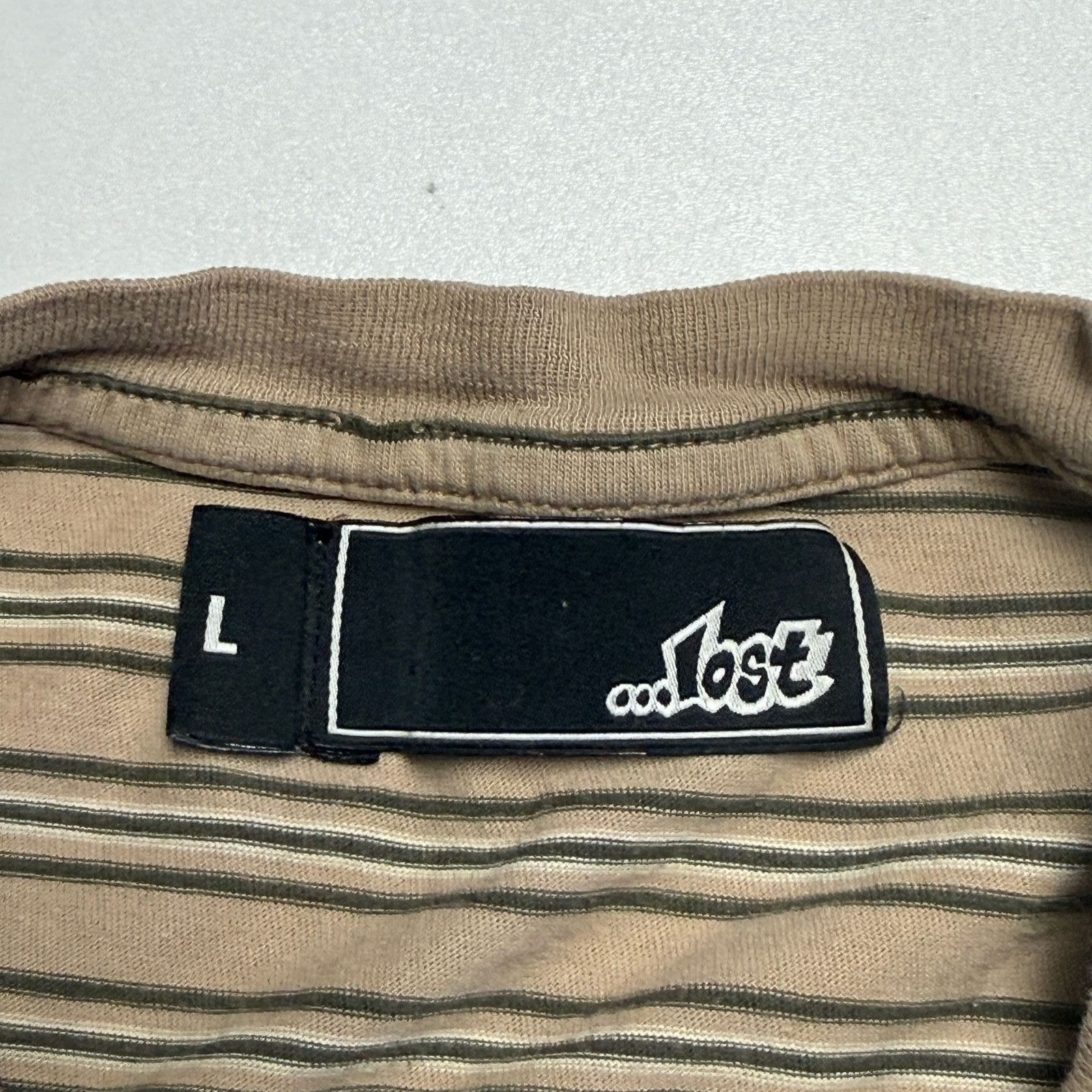Lost Enterprises Lost Enterprises T Shirt Mens Large 21x24.5 Beige Striped Sk Size US L / EU 52-54 / 3 - 11 Thumbnail