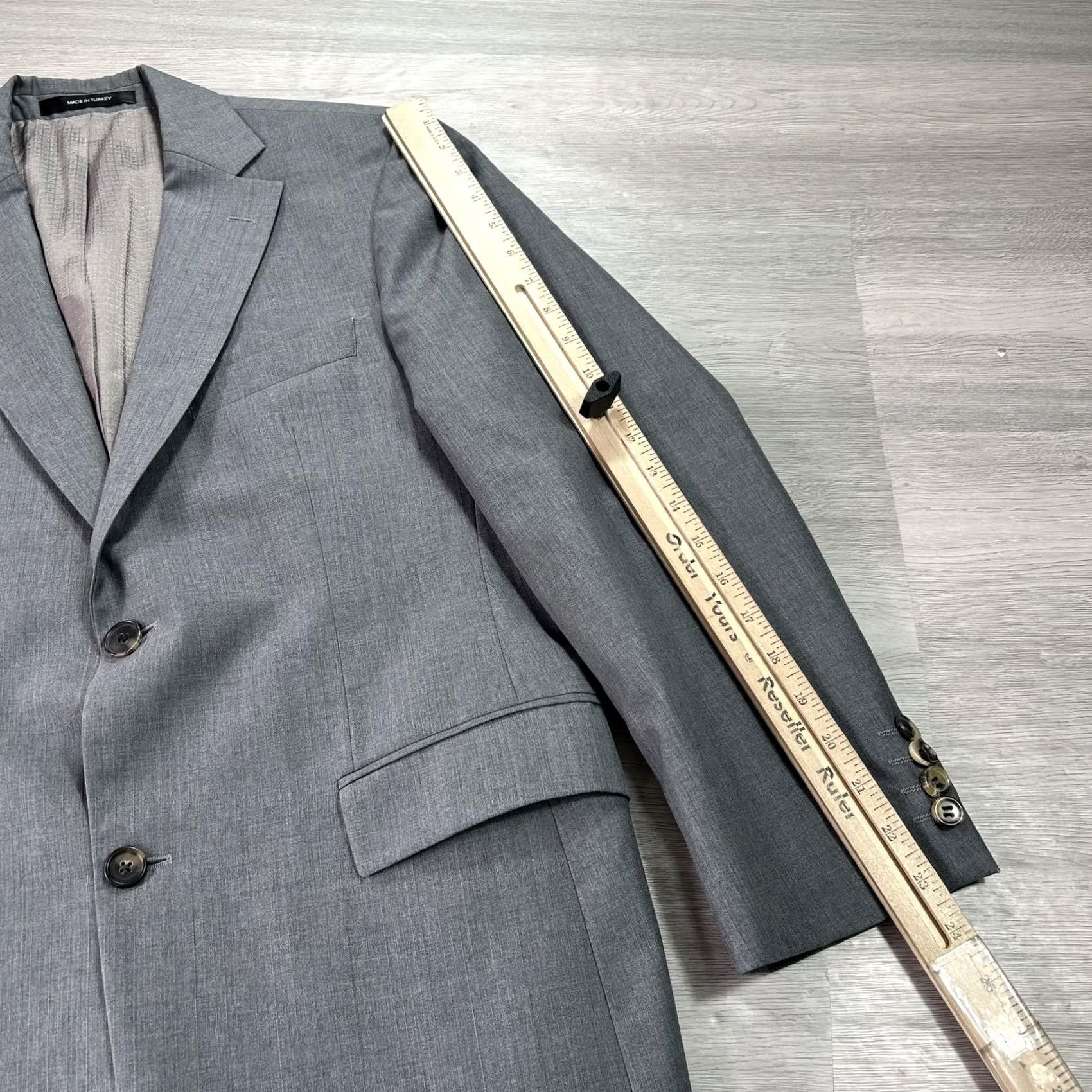 Hugo Boss HUGO BOSS Suit Jacket Mens 38 Short Gray Virgin Wool Tesse Biella 2 Button Dress Size US 38 / EU 54 - 7 Thumbnail