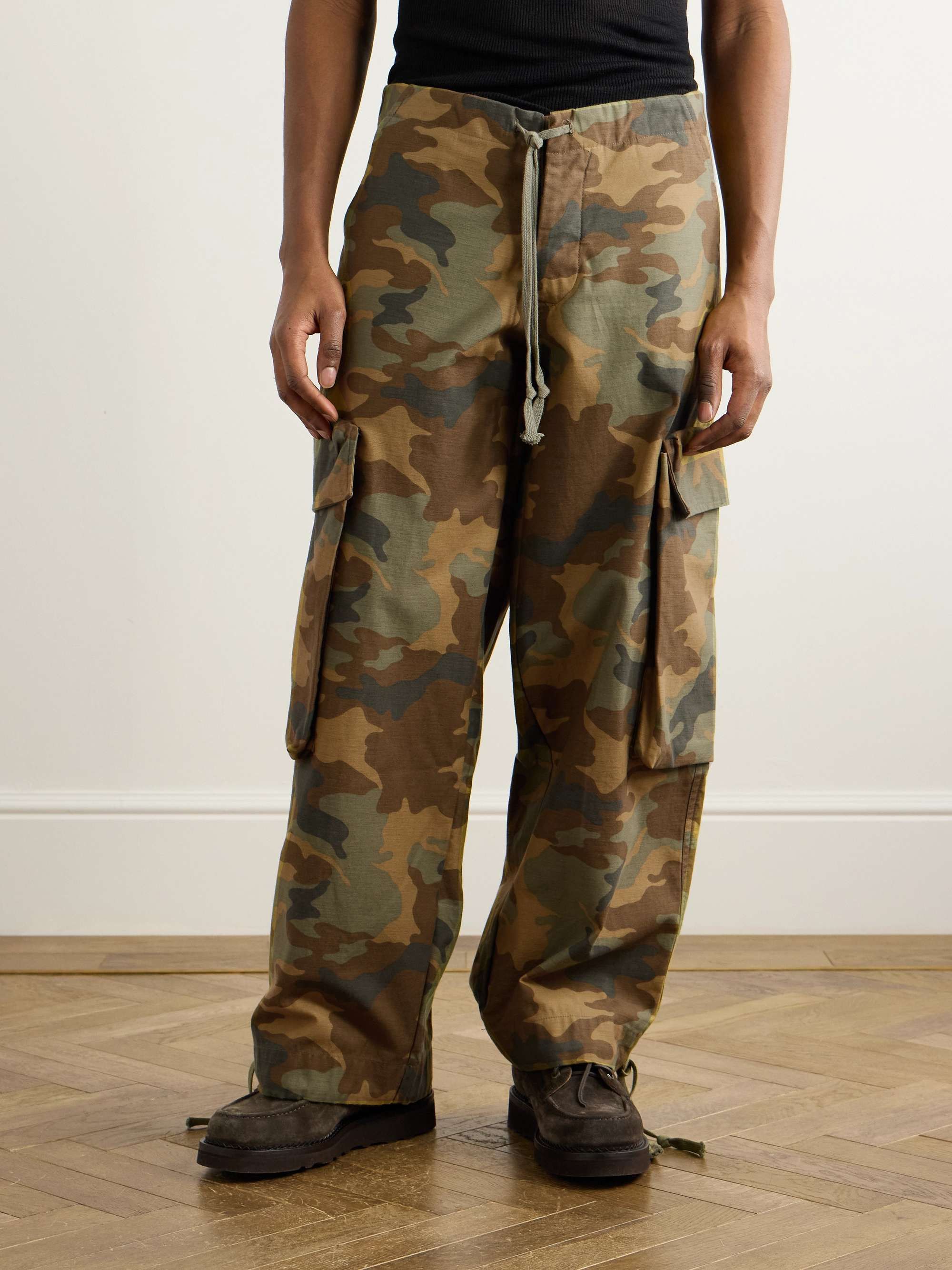 Greg Lauren $935 Greg Lauren Wide-Leg Camo Cargo Pants Size US 34 / EU 50 - 1 Thumbnail