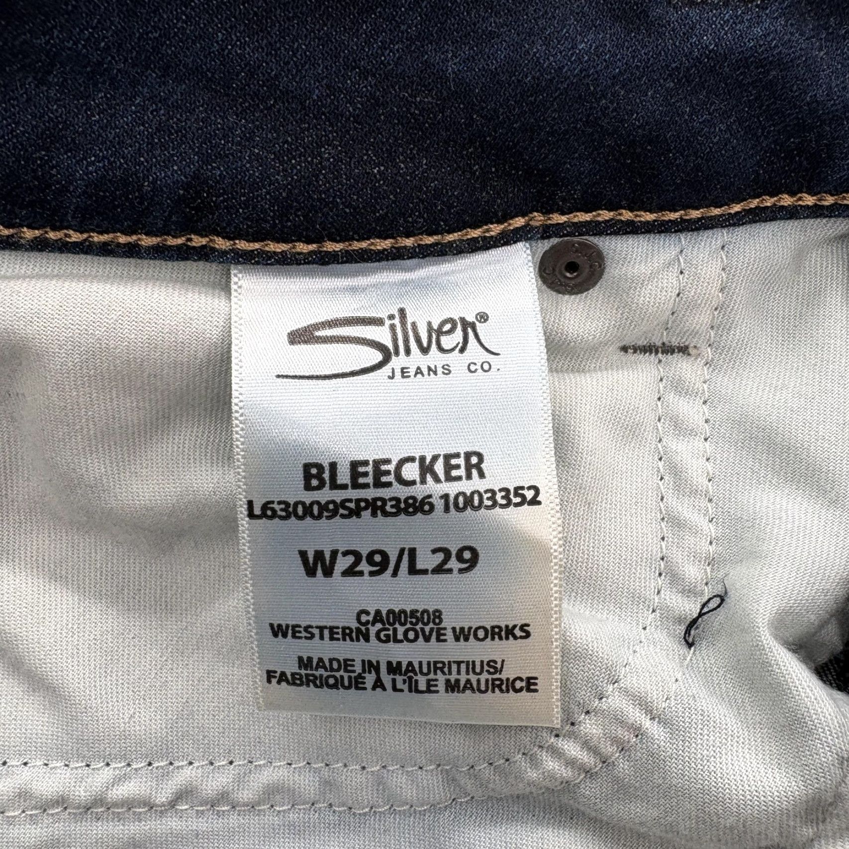 Silver Jeans Co. Silver Jeans Womens Skinny Denim 29x29 Dark Wash Bleecker Stretch Grunge Rock Size 29" - 6 Thumbnail