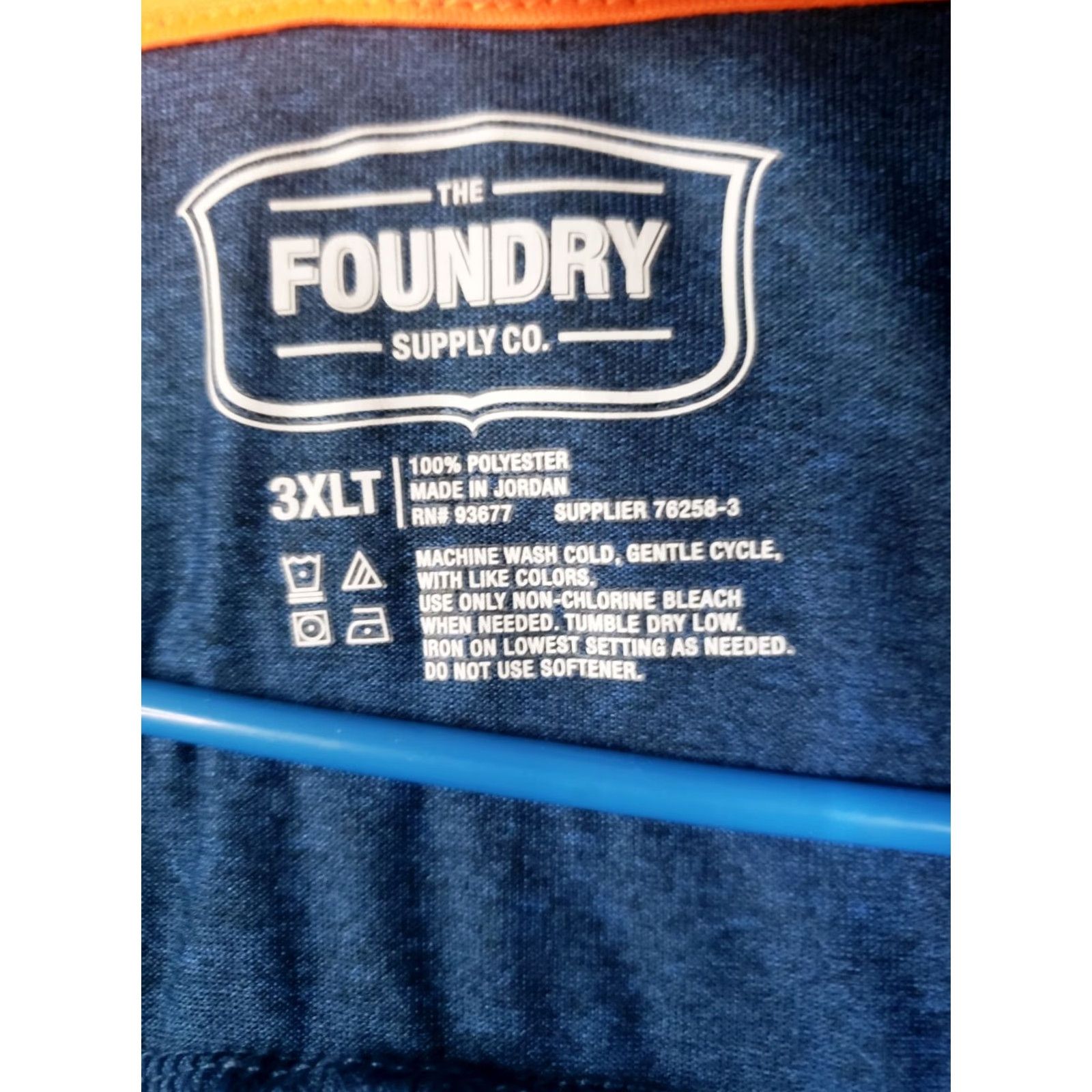 Vintage Foundry T-Shirt Sleeveless 3XLT Blue Men Big & Tall Crew Neck Logo All Seasons Breathable Cotton Polyester Knit Shirt Size US XXL / EU 58 / 5 - 7 Thumbnail