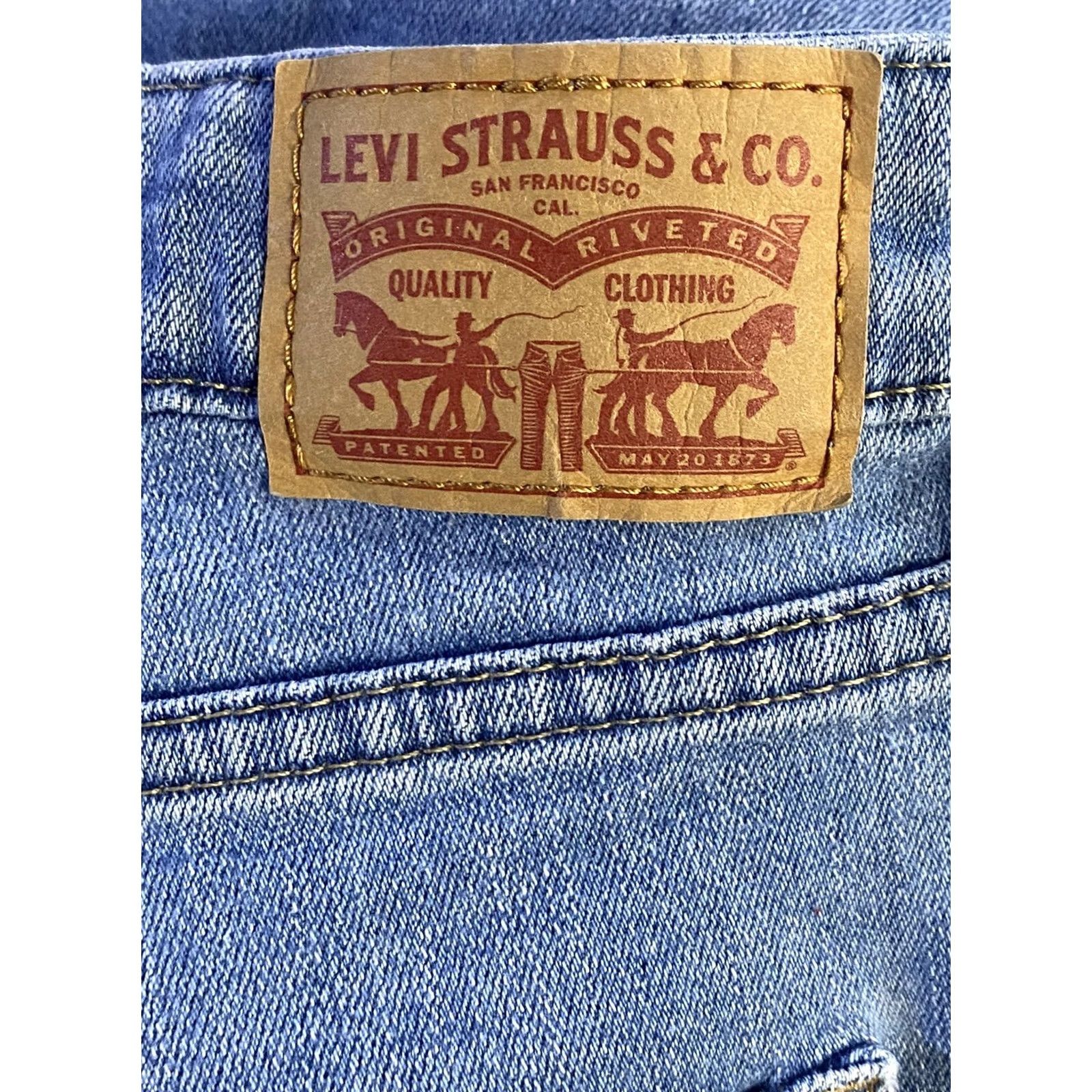 Levi's Levi's 721 High Rise Skinny Jeans Distressed Busted Knee Stretch Denim Blue 33x30 Womens Jeans Skinny Stretch Regular Inseam 30” Size 24" / US 00 / IT 34 - 6 Thumbnail