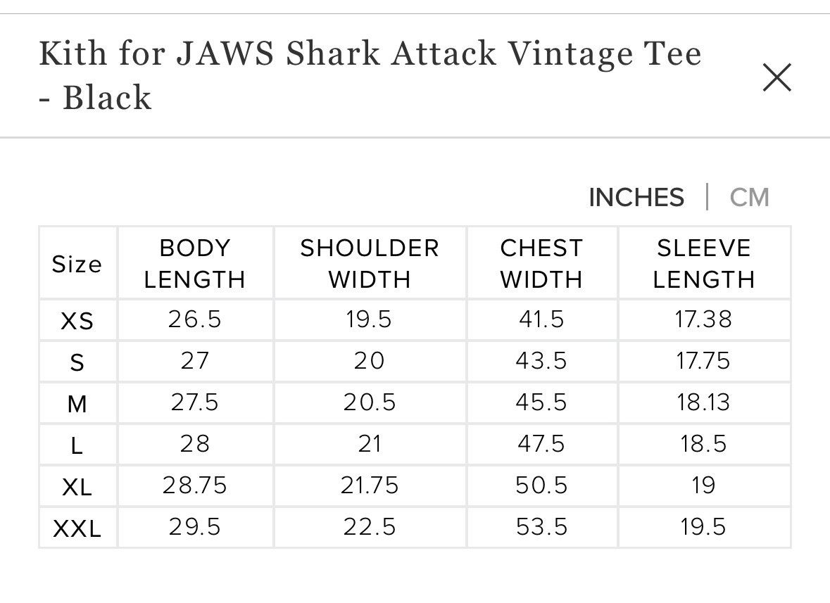 Kith Kith for JAWS Shark Attack Vintage Tee Black Size XXL Size US XXL / EU 58 / 5 - 9 Thumbnail