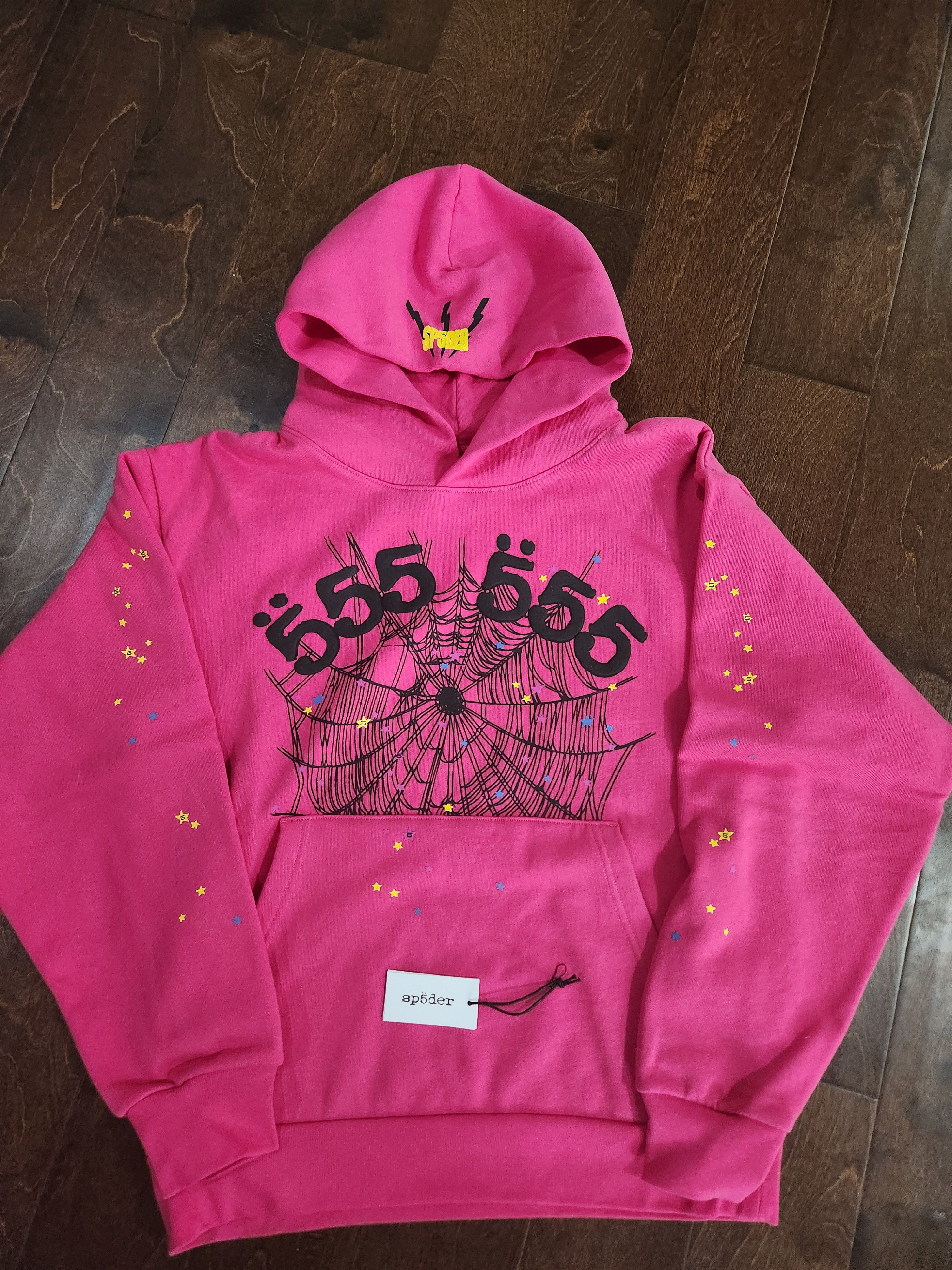 Sp5der SP5DER Pink Angel Number Beluga Hoodie Size US M / EU 48-50 / 2 - 2 Thumbnail
