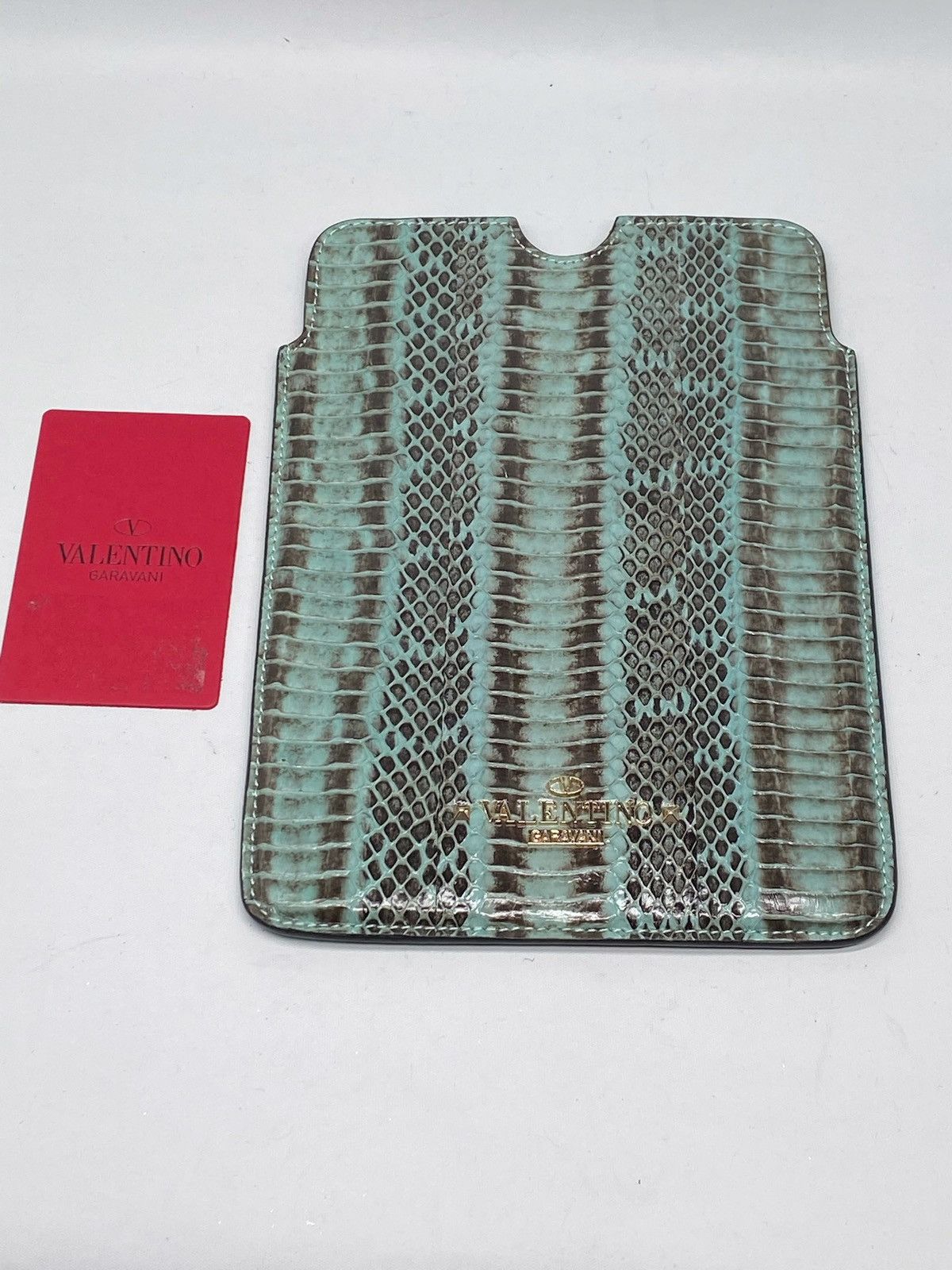 Valentino Valentino Garavani Snake Embossed Leather iPad Mini Case Size ONE SIZE - 1 Thumbnail