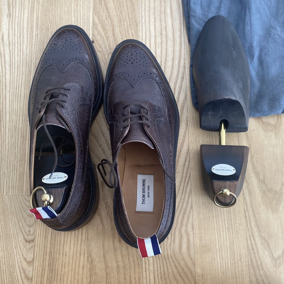Thom Browne Thom Browne Brown Wingtip Grain Leather Dress Shoes Size US 12.5 / EU 45-46 - 10 Thumbnail