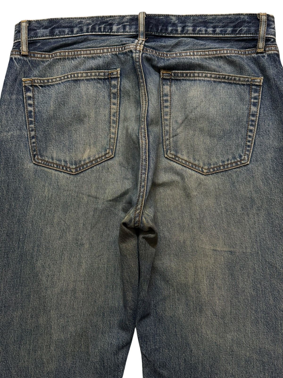 Uniqlo Vintage Y2K Japanese Uniqlo Blue Mud Wash Distress Straight Size US 33 - 4 Thumbnail