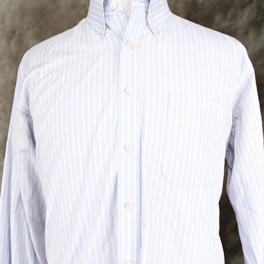 Vintage Kirkland Signature Non-Iron Dress Shirt Mens 17-33 Blue Striped Long Sleeve Button Down Size 46R - 1 Thumbnail