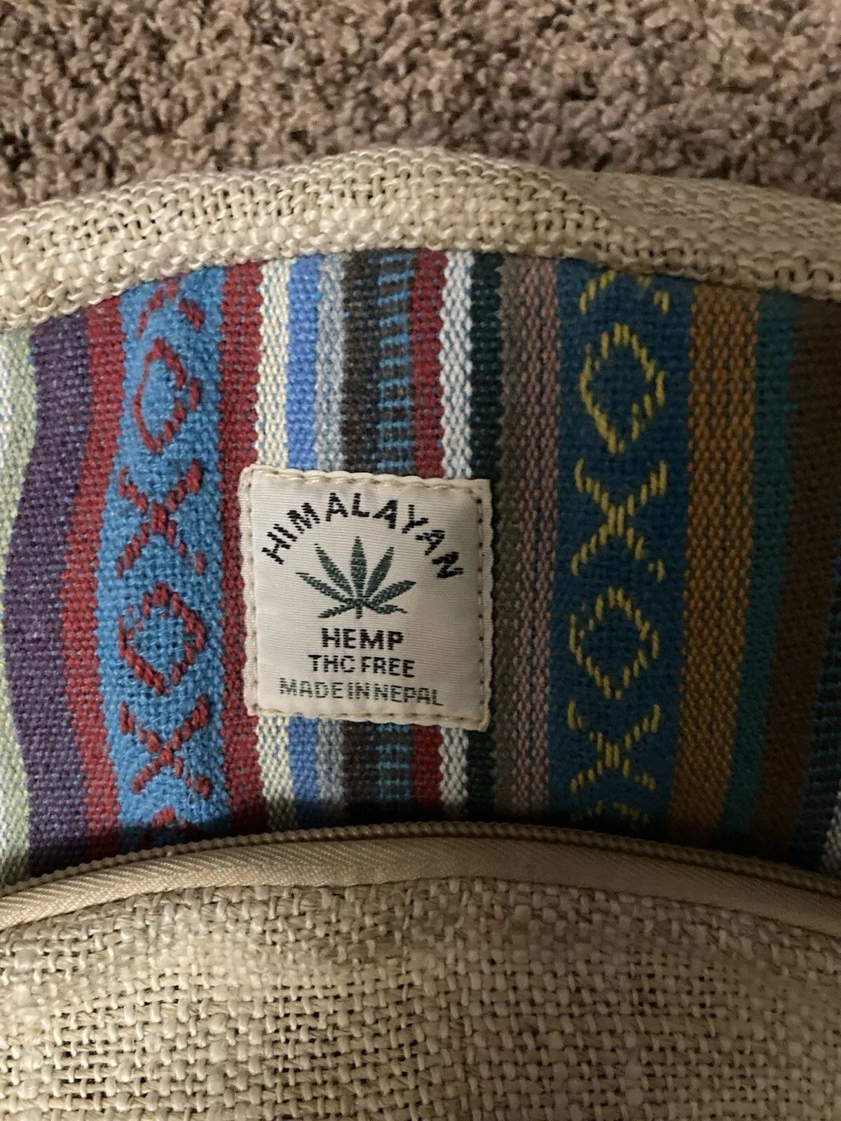 Designer × Vintage Chief Native Tribe Head Hemp Backpack Boho Hippie Bag Size ONE SIZE - 3 Thumbnail