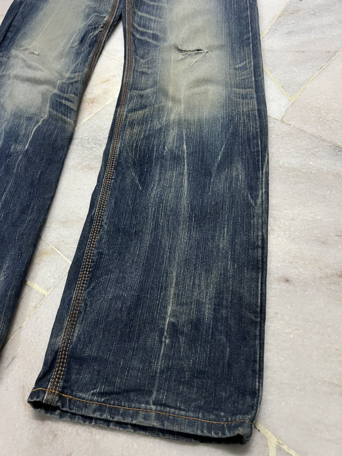 Edwin × If Six Was Nine × Japanese Brand 💥Flare💥 Edwin Exclusive Vintage XV Distress Mud Wash Jean Size US 34 / EU 50 - 4 Thumbnail