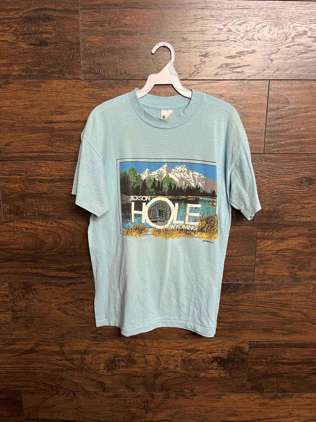 Designer VTG Jackson Hole Wyoming T-shirt Teton Range Tee - L Size US L / EU 52-54 / 3 - 1 Thumbnail