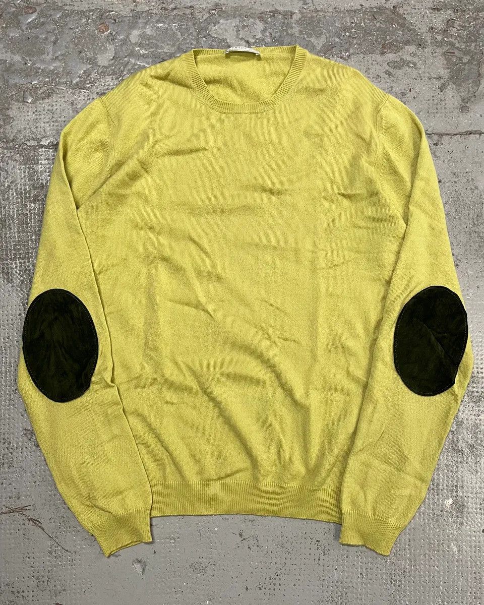 Prada 2000s Prada Sage Green Elbow Patch Wool & Cachemere Sweater Size US S / EU 44-46 / 1 - 1 Thumbnail