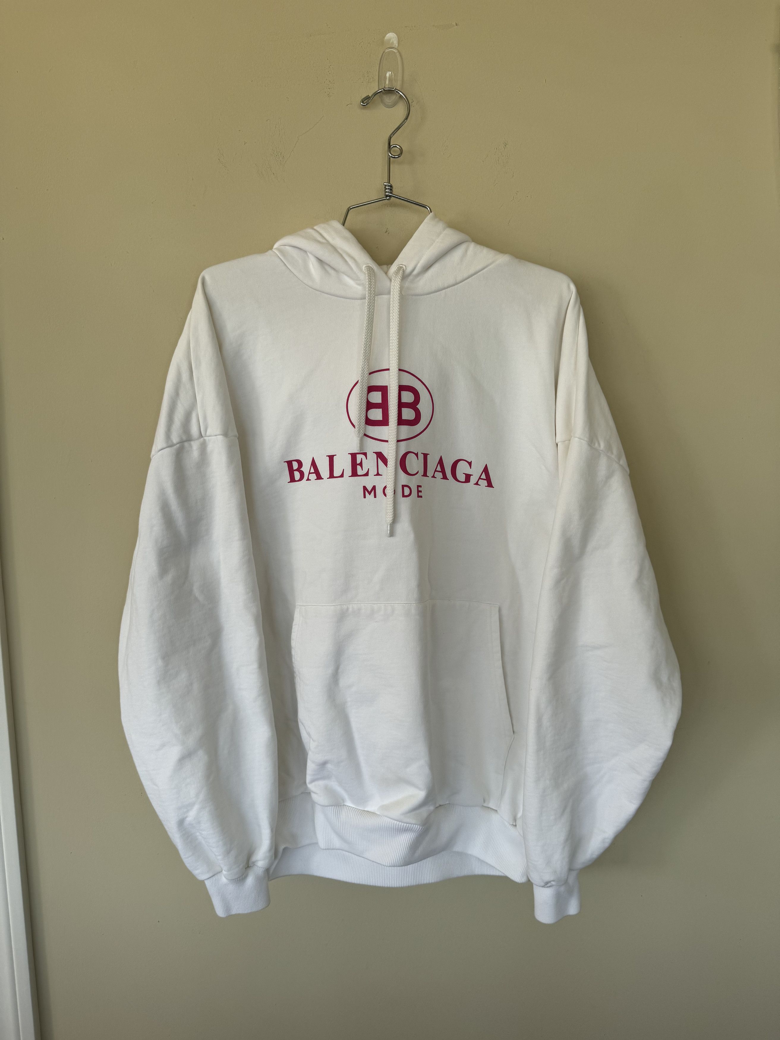 image of Balenciaga Mode Hoodie W Pink in White, Men's (Size Small)