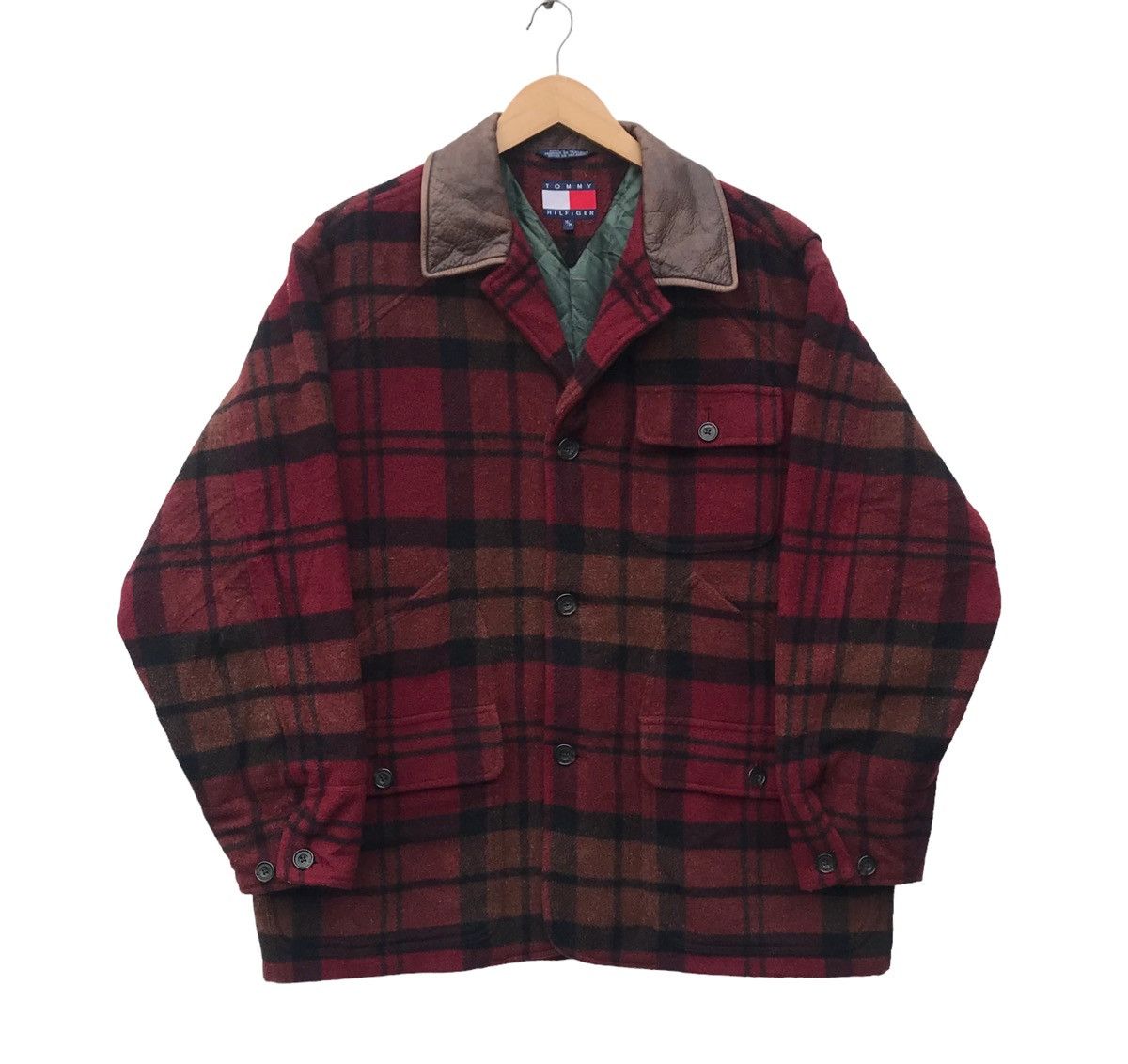 Tommy Hilfiger Vintage Tommy Hilfiger Tartan Wool Plaid Heavy Jacket Size US L / EU 52-54 / 3 - 1 Thumbnail