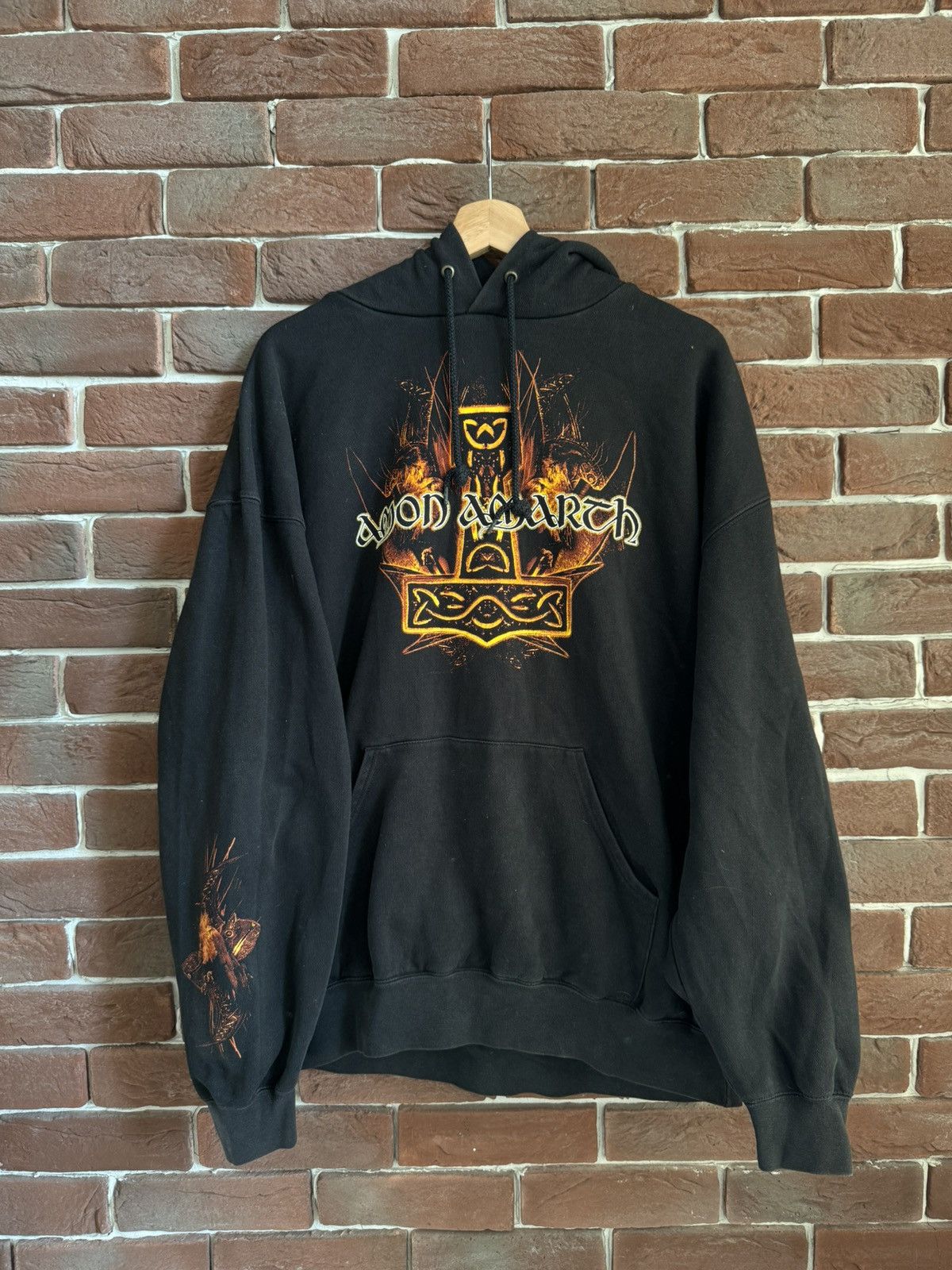 Vintage Amon Amarth Band Hoodie Death Metal Black Streetwear