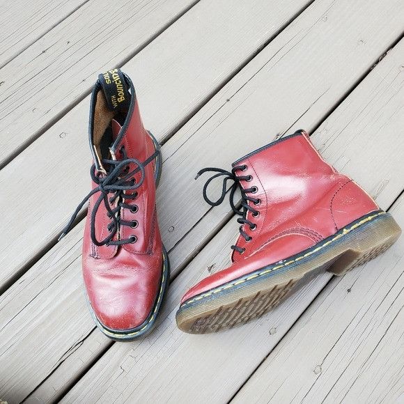 image of Dr Martens 1460 8 Eye Cherry Red Oxblood Leather Boots, Women's