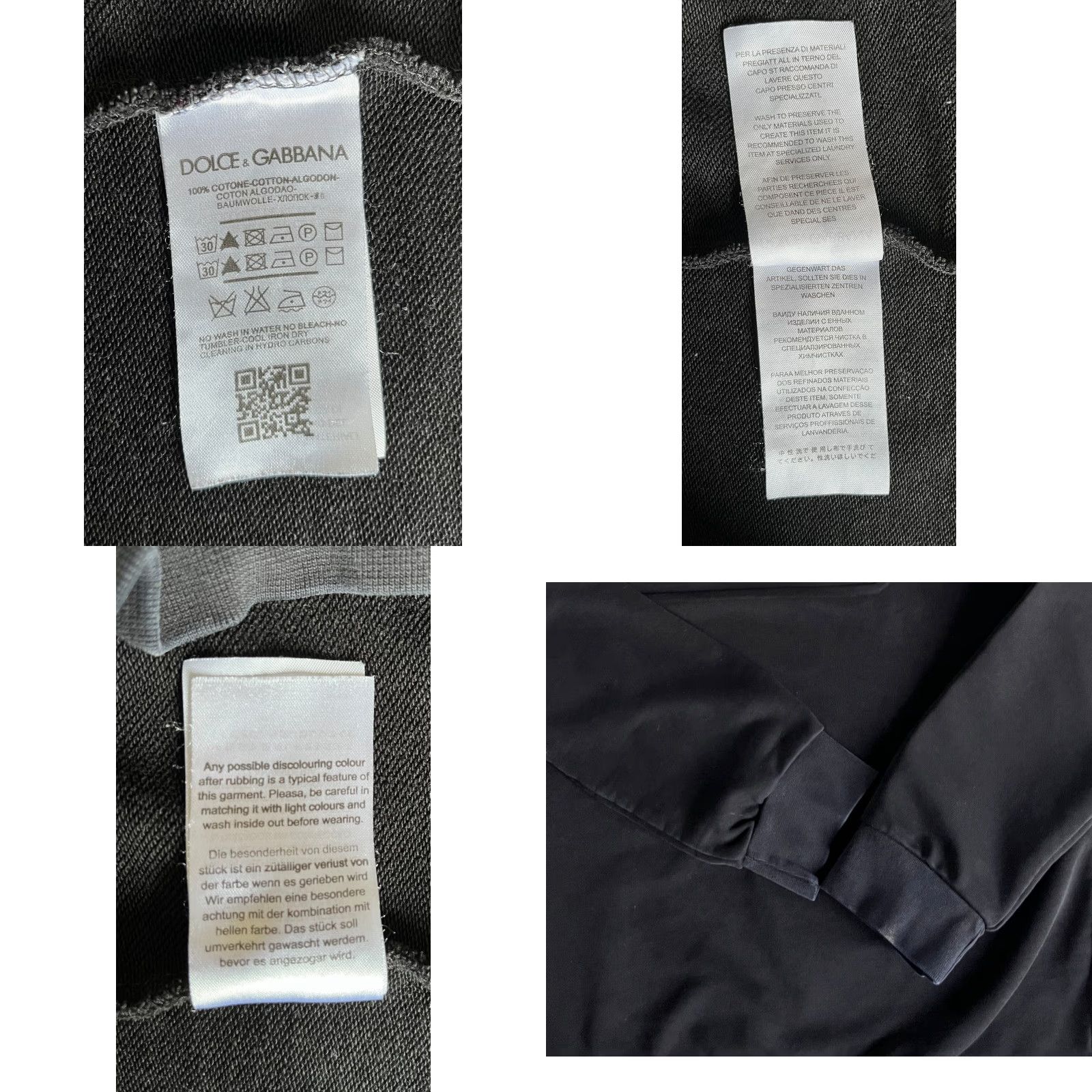 Dolce & Gabbana Dolce&Gabbana Sweatshirt Men's Black Cotton Long Sleeve Crew Neck Made in Italy L City Designer Logo Size US L / EU 52-54 / 3 - 8 Thumbnail