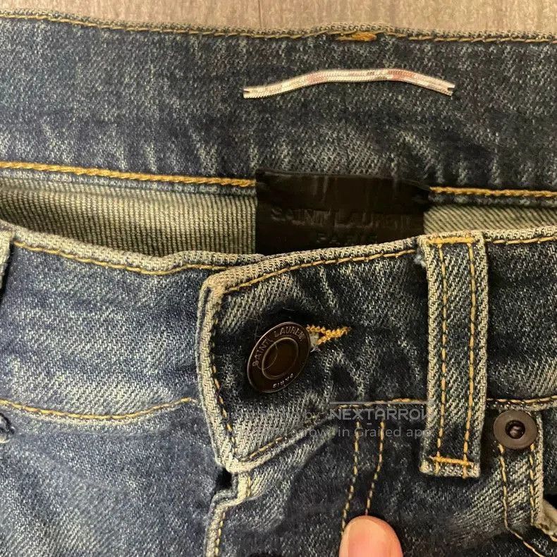 Saint Laurent Paris Saint Laurent SLP D02 Indigo Distressed Jeans. Size US 28 / EU 44 - 3 Thumbnail