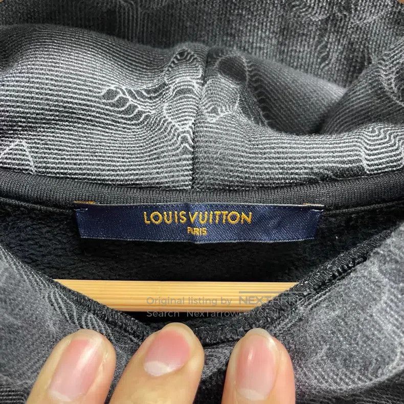 Louis Vuitton Louis Vuitton Black Full Print Thermal Hoodie Size US XL / EU 56 / 4 - 3 Thumbnail