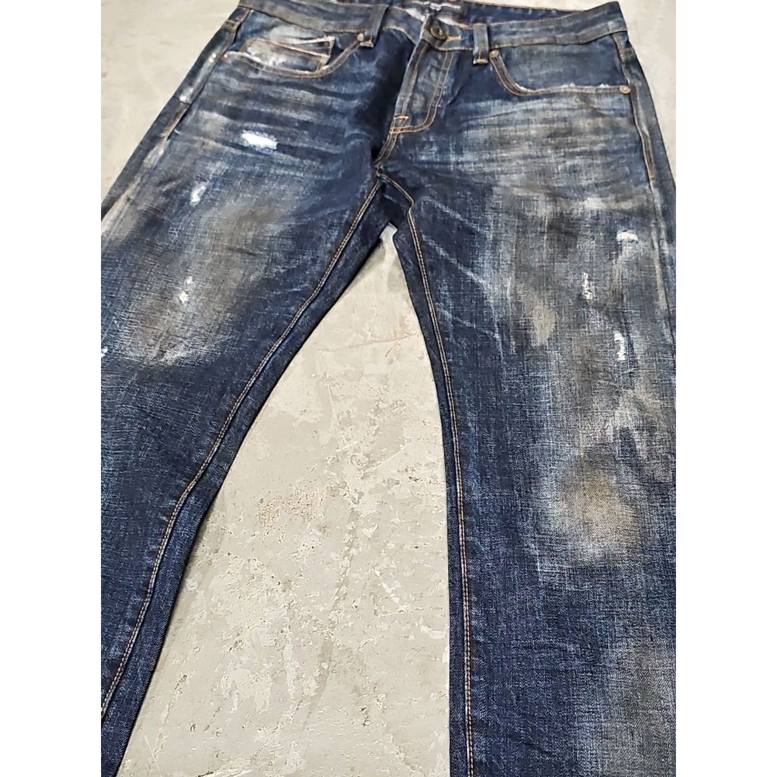 Cult Of Individuality VINTAGE Cult of Individuality Jeans Greaser Straight Japanese Selvedge Denim 32x34.5 Mens Regular Blue Distressed Size US 30 / EU 46 - 2 Thumbnail