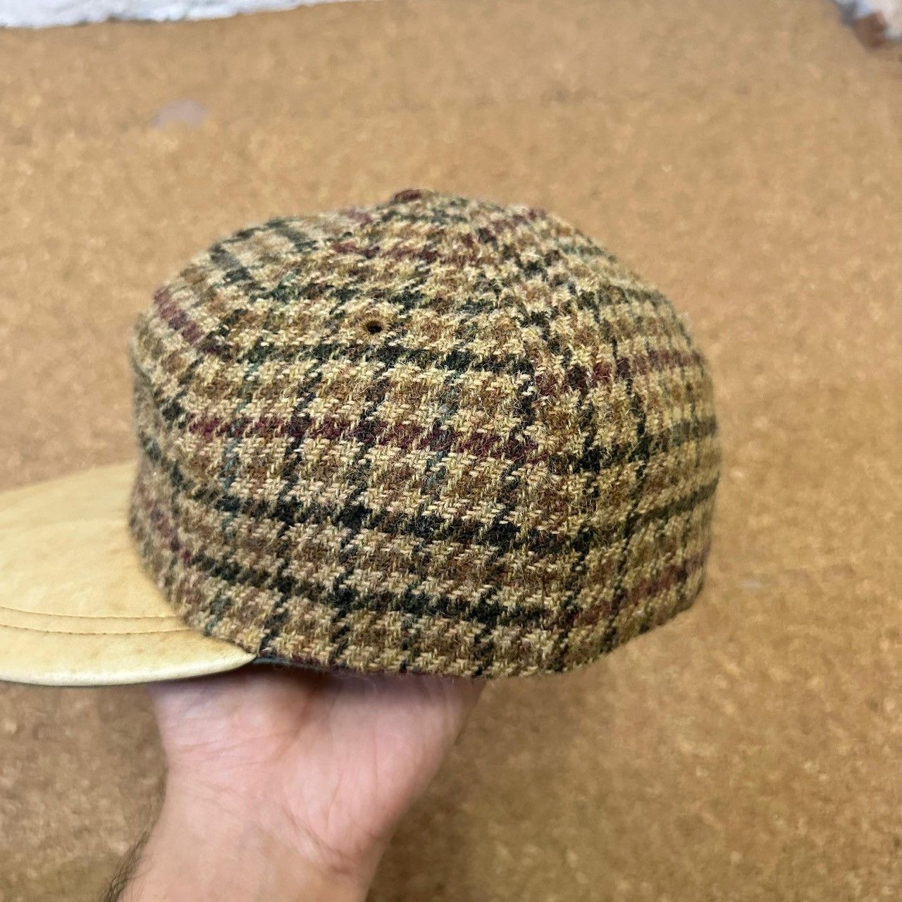 Polo Ralph Lauren Vintage 90s Polo Ralph Lauren Wool Tweed Leather Cap USA Size ONE SIZE - 3 Thumbnail