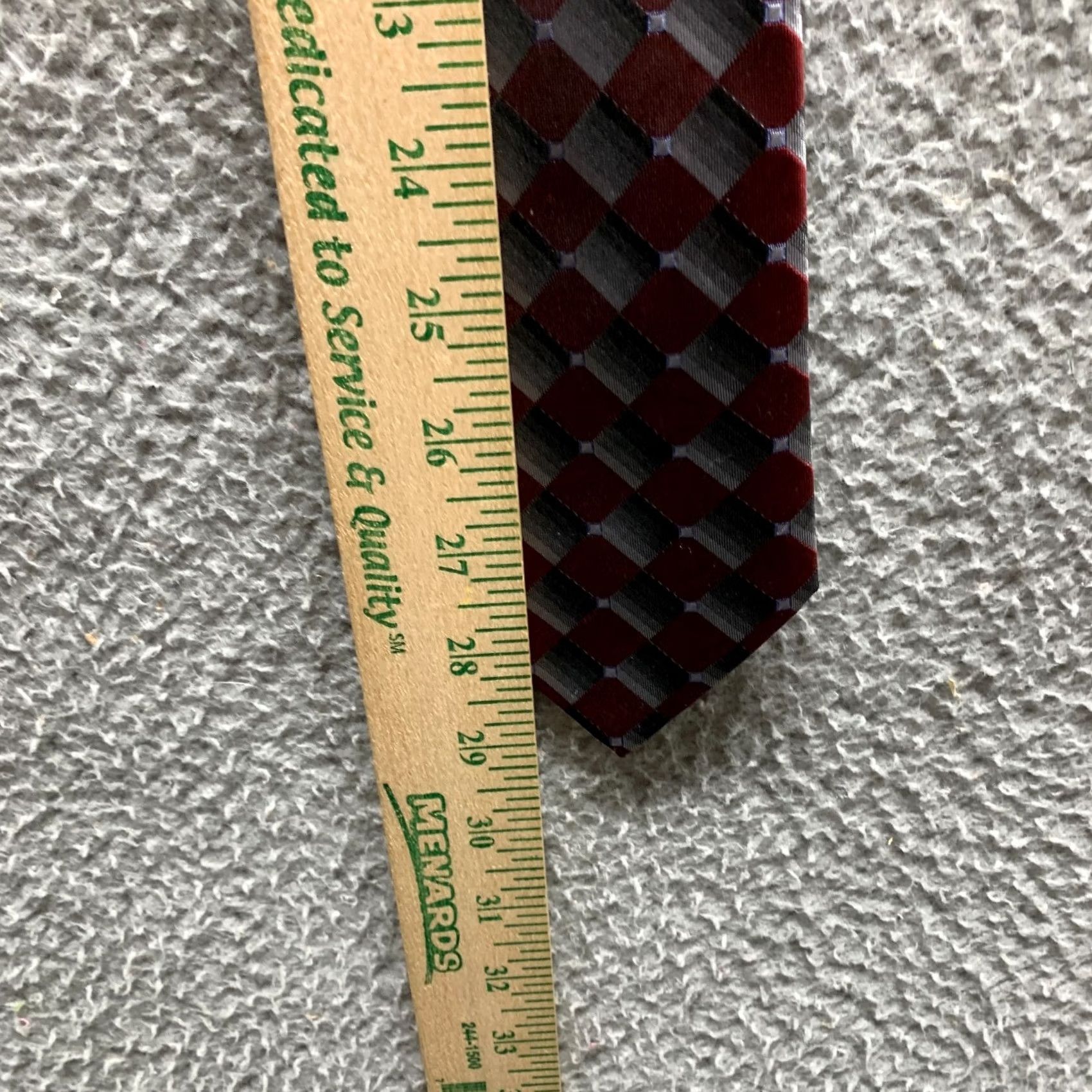 Vintage VINTAGE Diamond Tie Red Gray 100% Silk Neck Soft Casual Adult Mens Size ONE SIZE - 7 Thumbnail